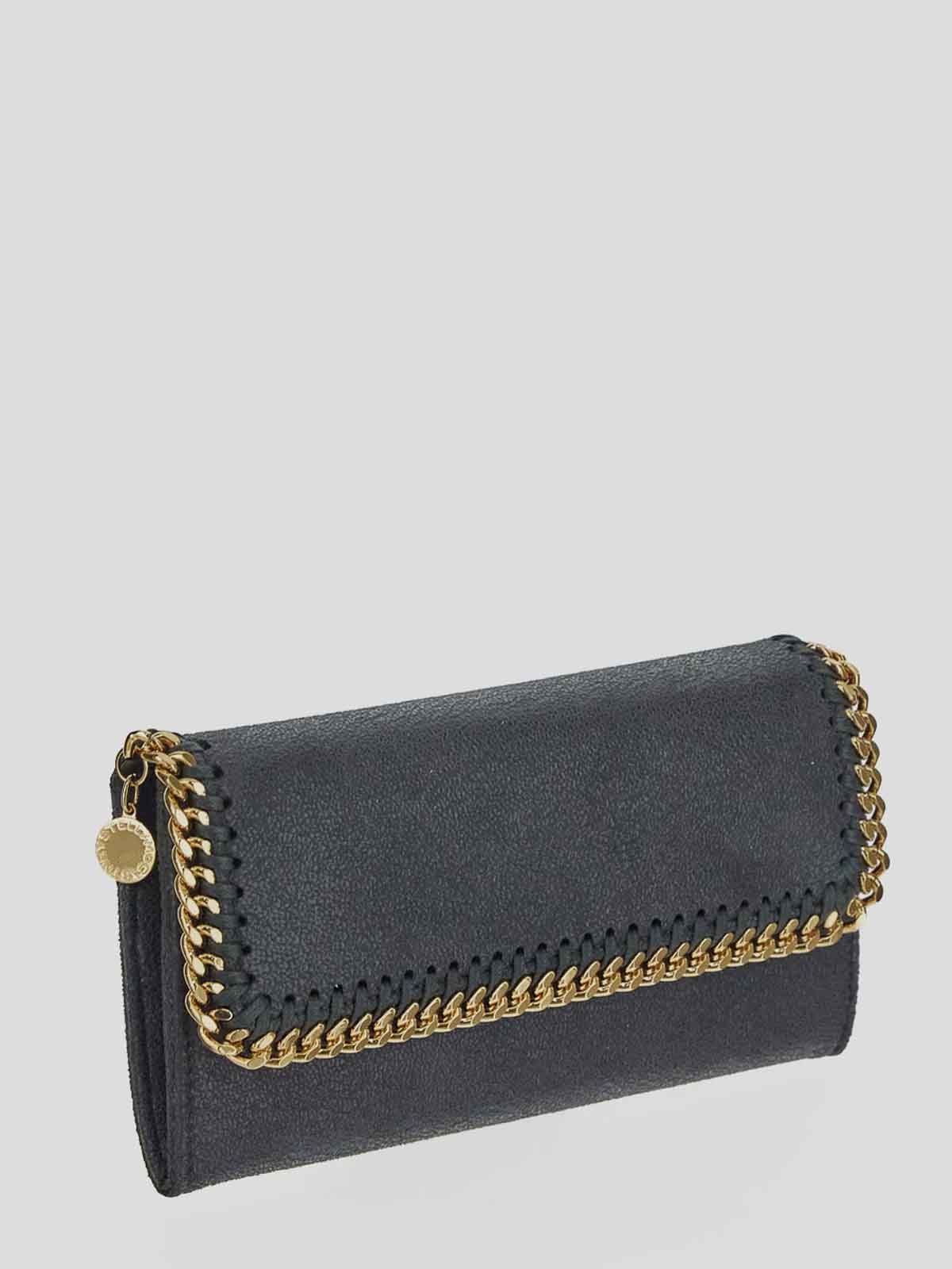 Shop Stella Mccartney Flap Wallet In Grey
