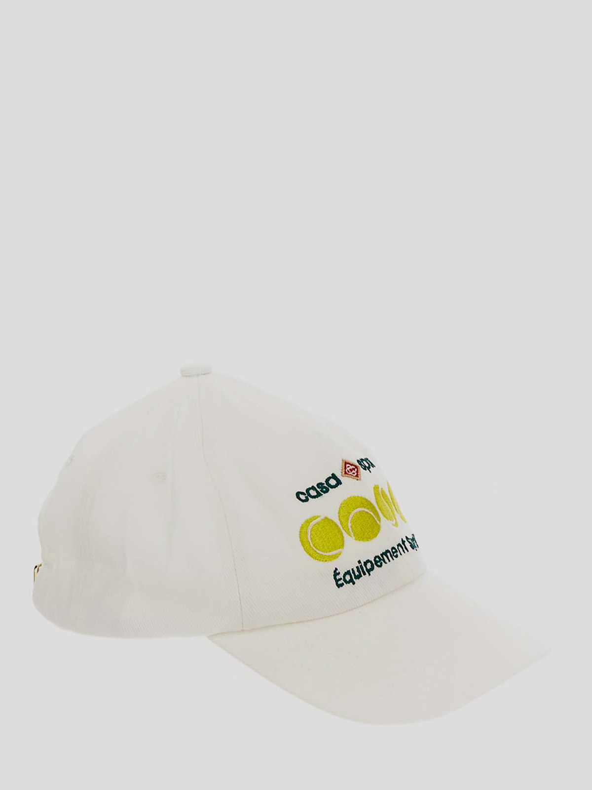 Shop Casablanca Baseball Cap In White Twill With Multicolor