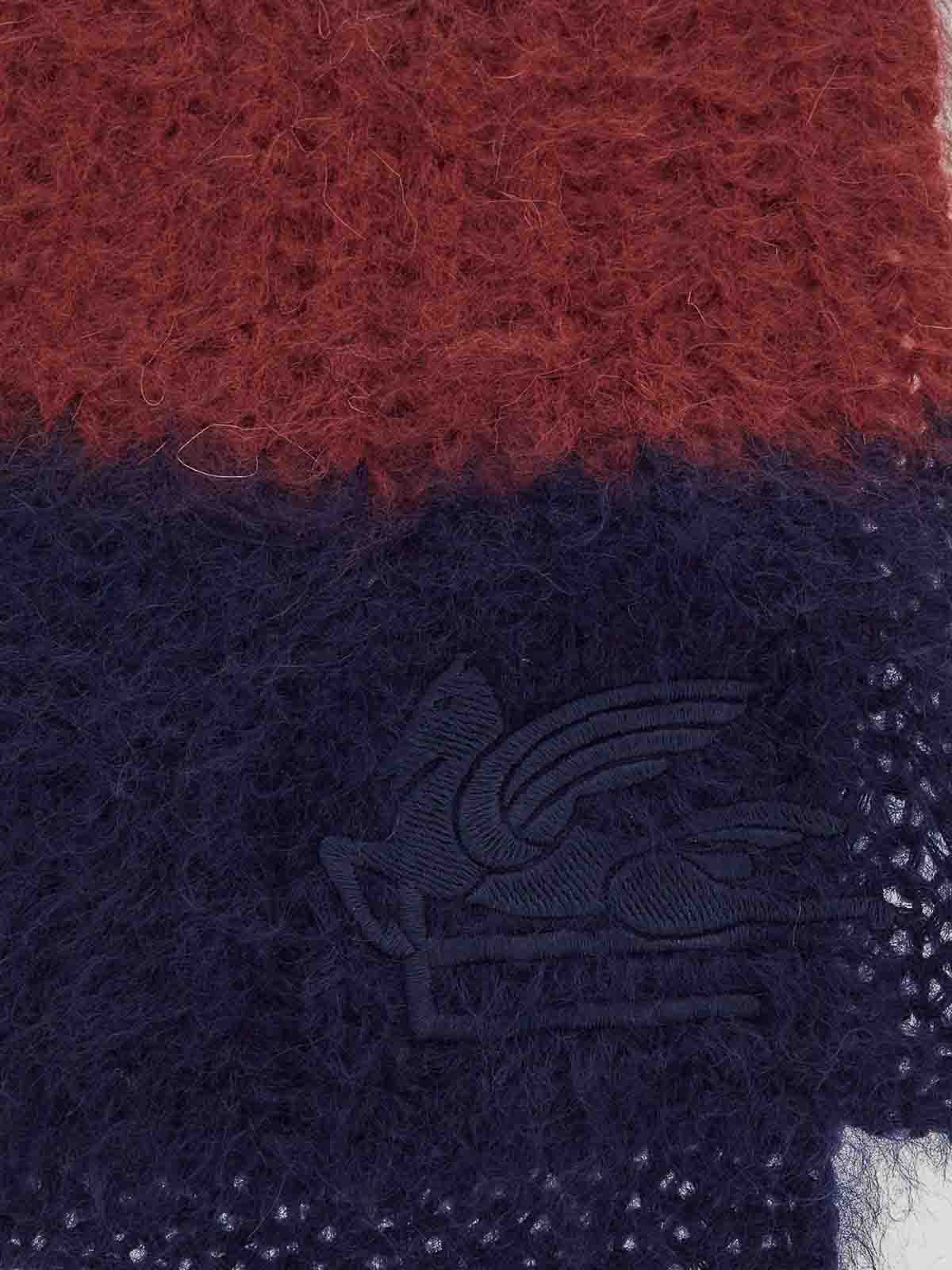 Shop Etro Knitted Scarf In Burgundy