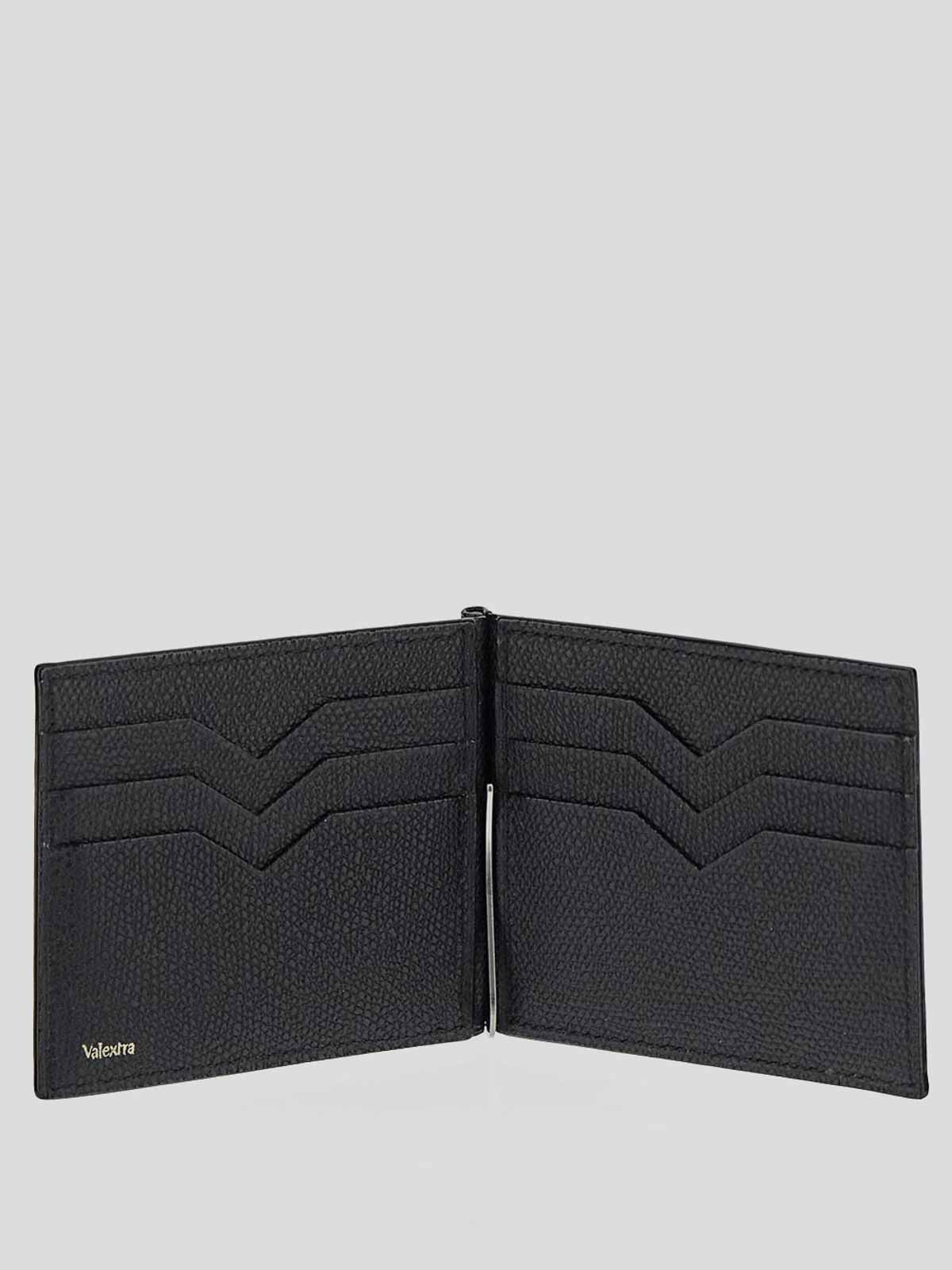 Shop Valextra Grained Wallet In Black