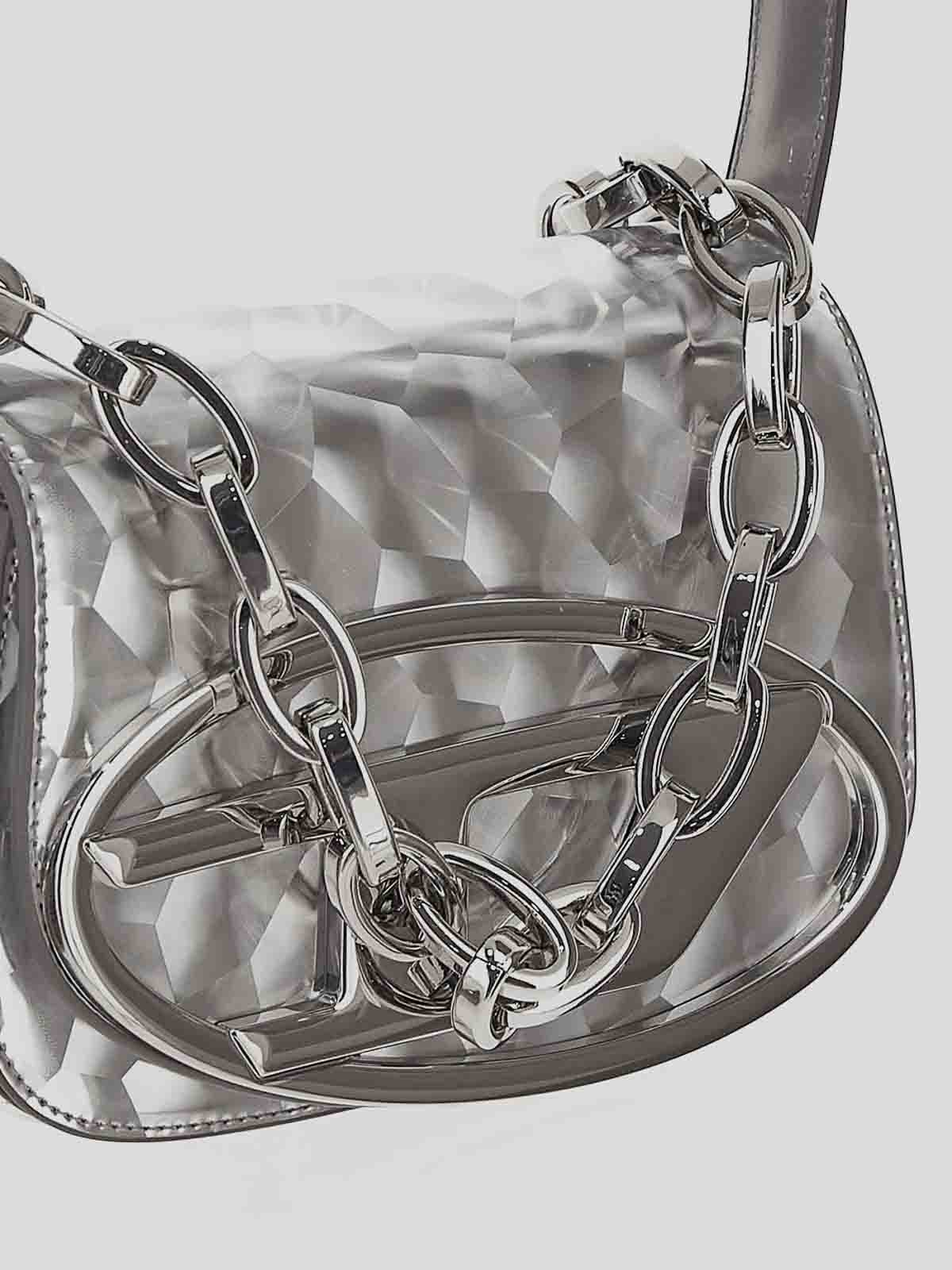 Shop Diesel Mirror Effect Bag In Silver