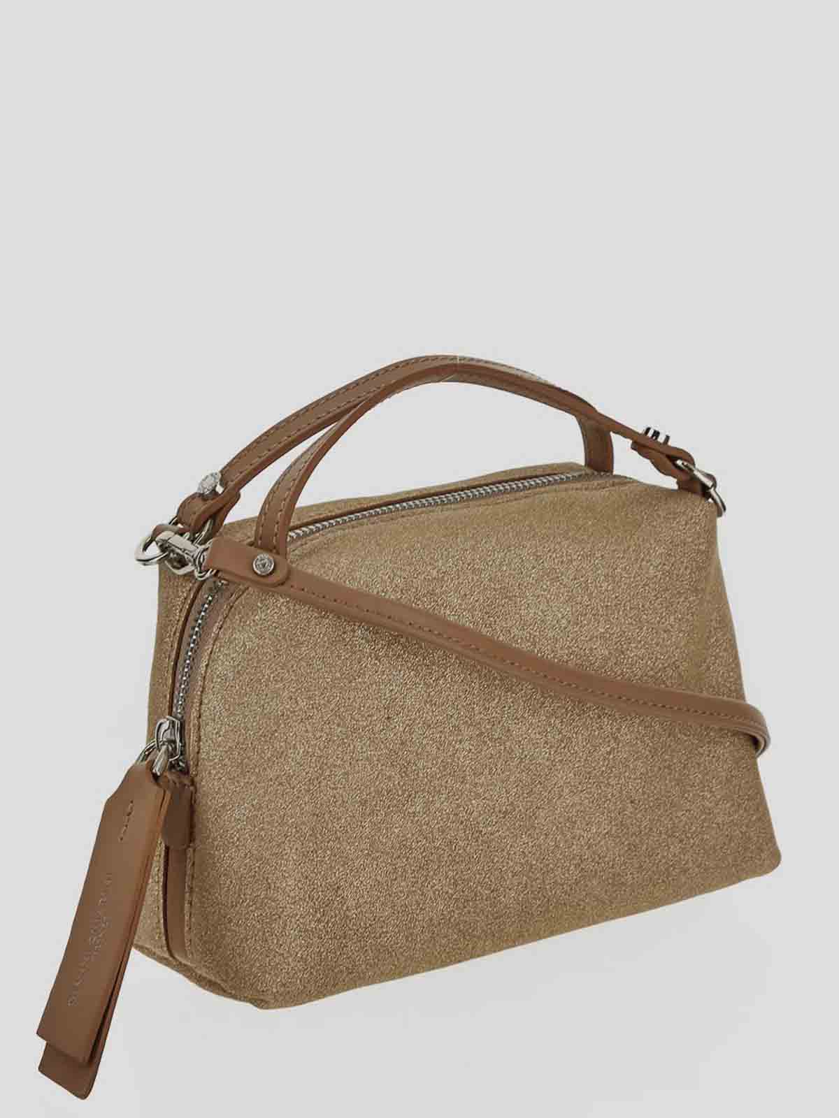 Shop Gianni Chiarini Handbag In Rich Shiny With Beige Straps