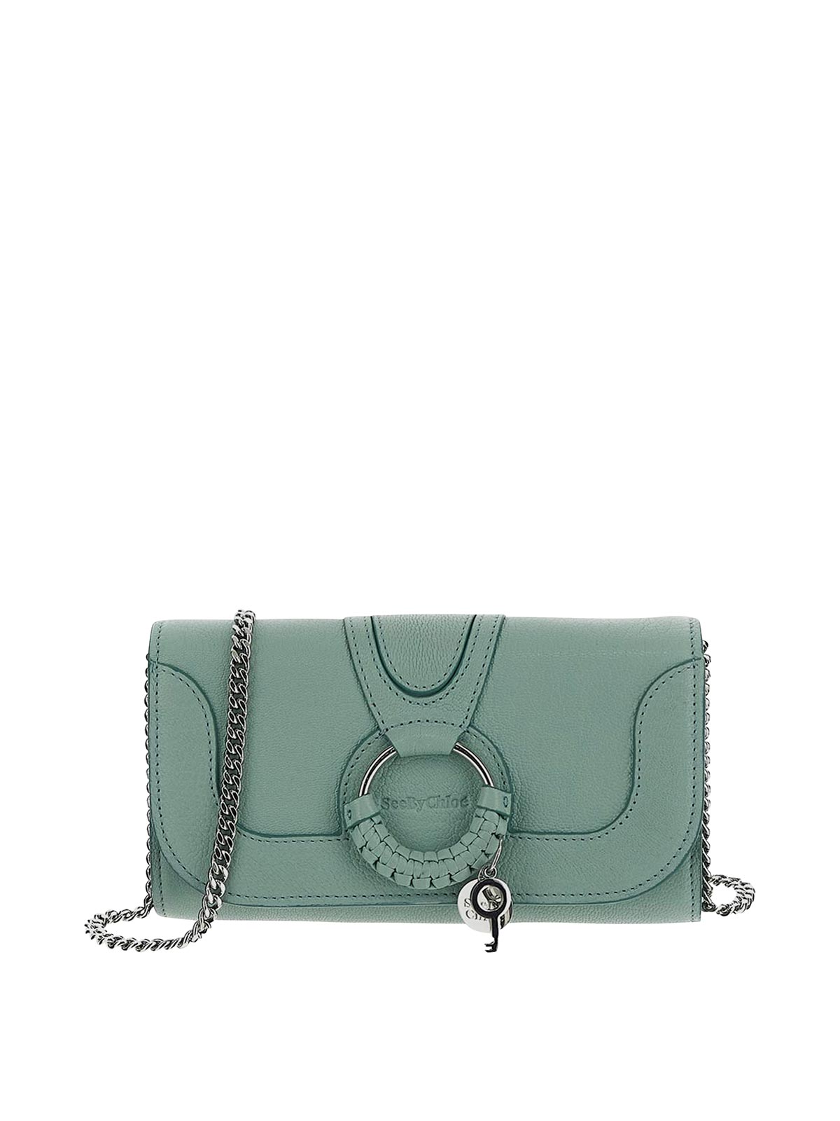 See By Chloé Long Wallet In Blowy Blue Grained With Flap