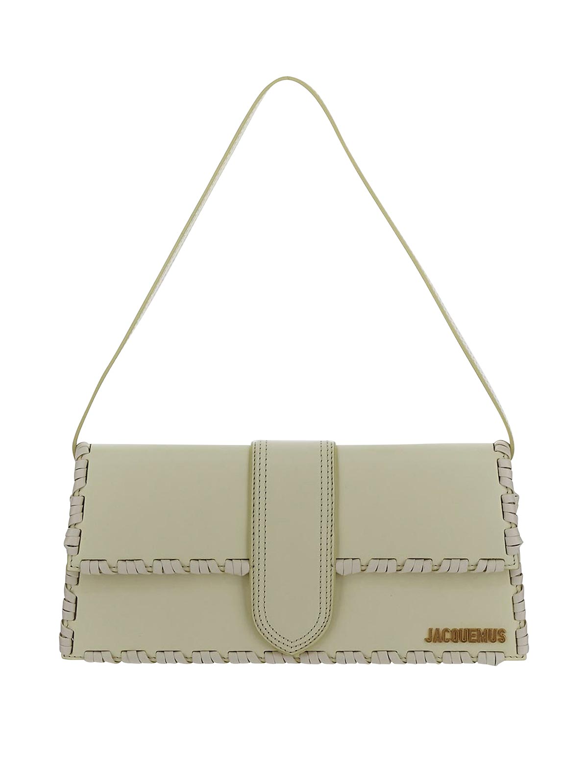 Jacquemus Handbag In Light Yellow With Braided Edges In Gray