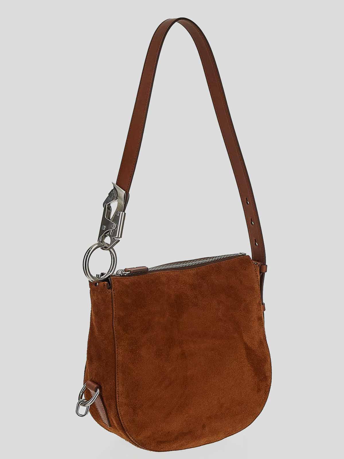 Shop Burberry Shoulder Bag In Brushed Brown With Maxi Hook