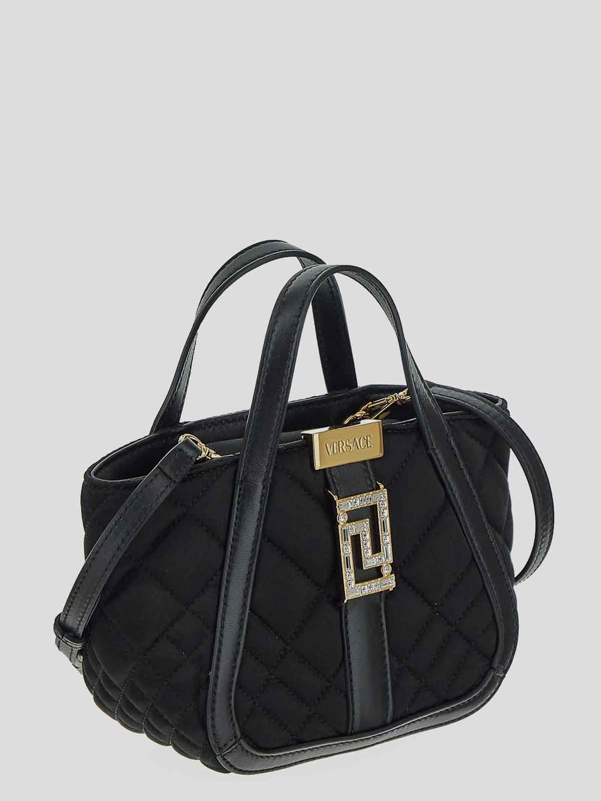 Shop Versace Greca Mini Bag In Gold