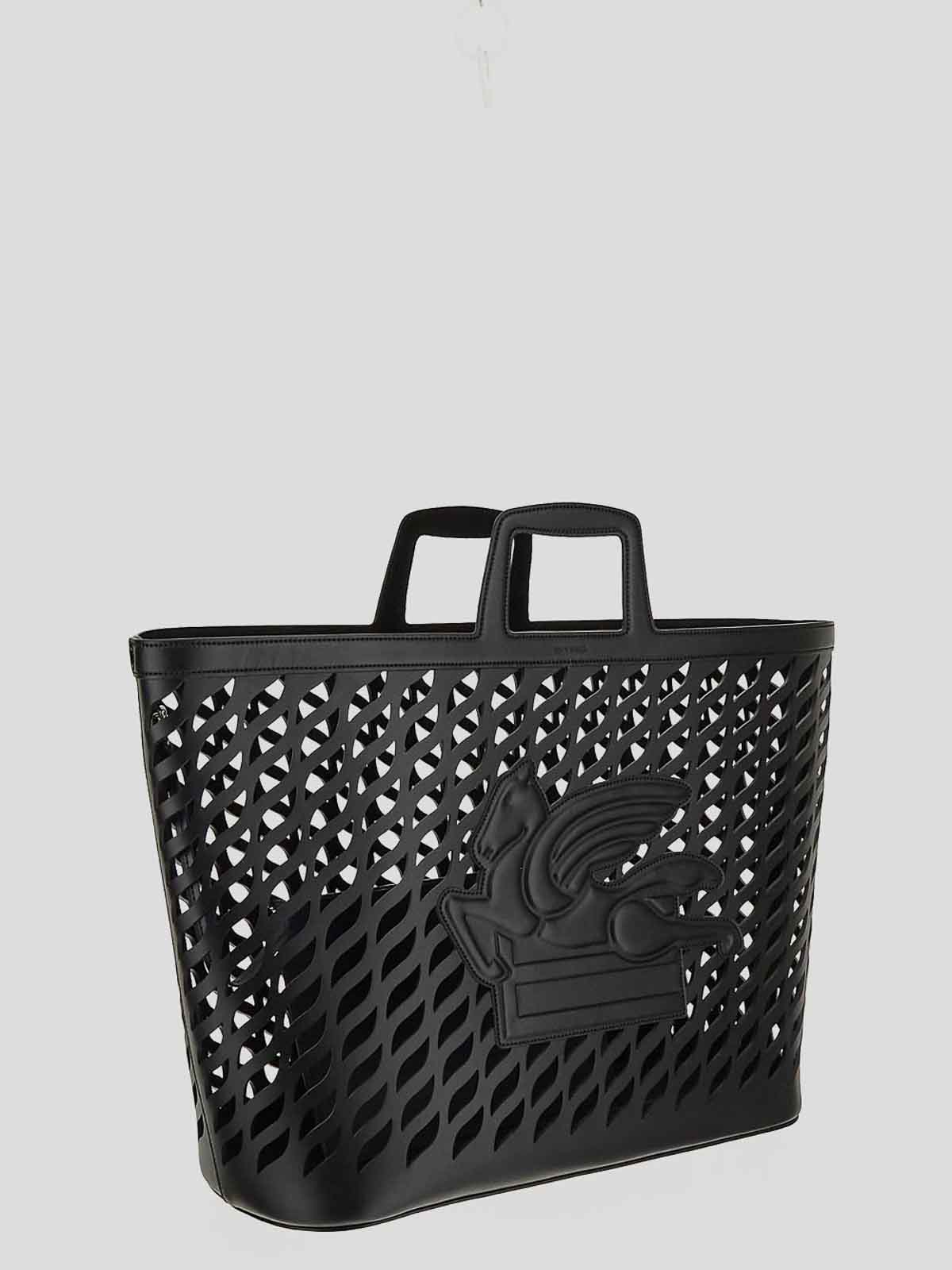 Shop Etro Shopping Bag In Black