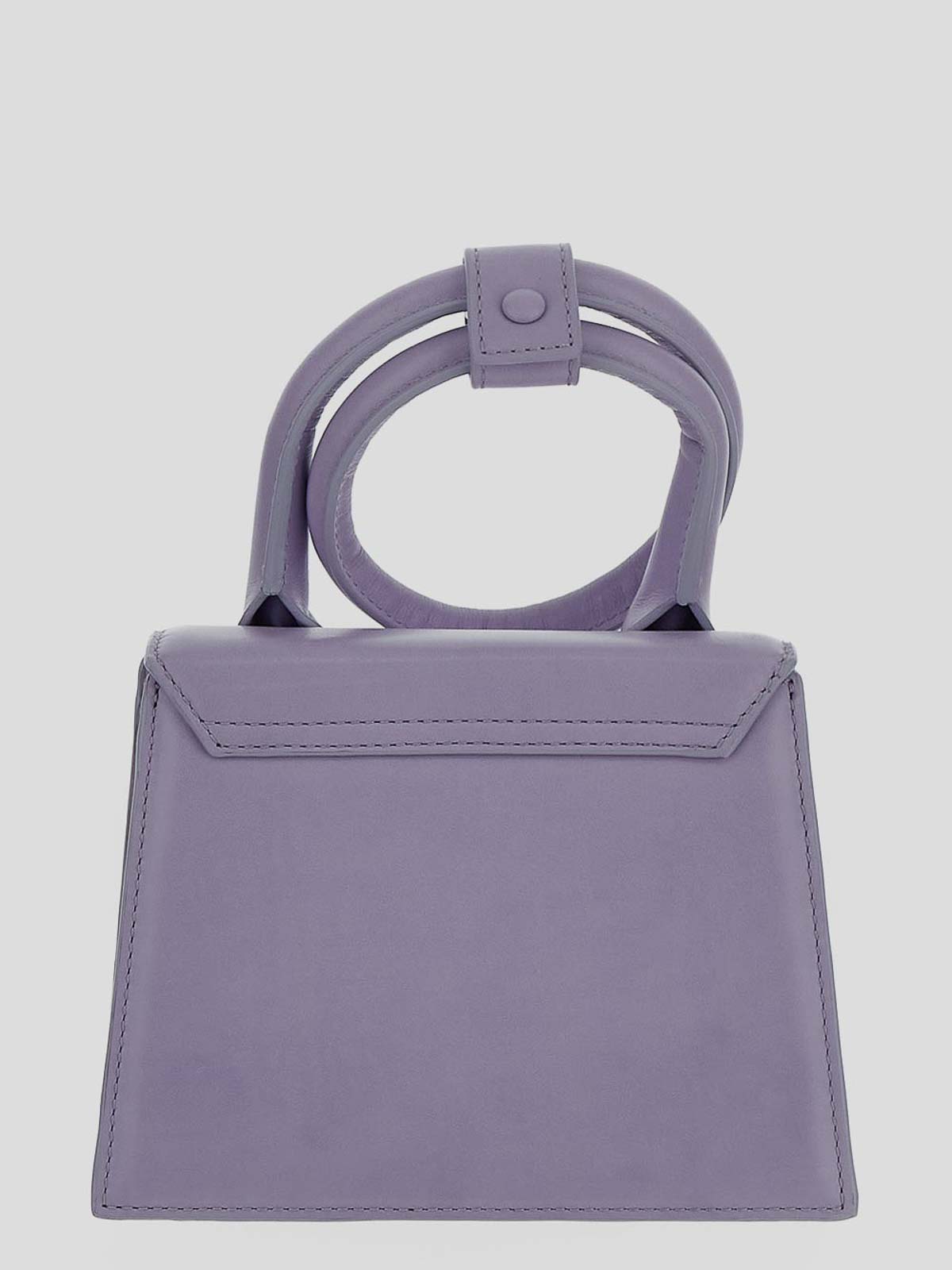 Shop Jacquemus Handbag In Lilac Smooth With Coiled Handstrap In Purple