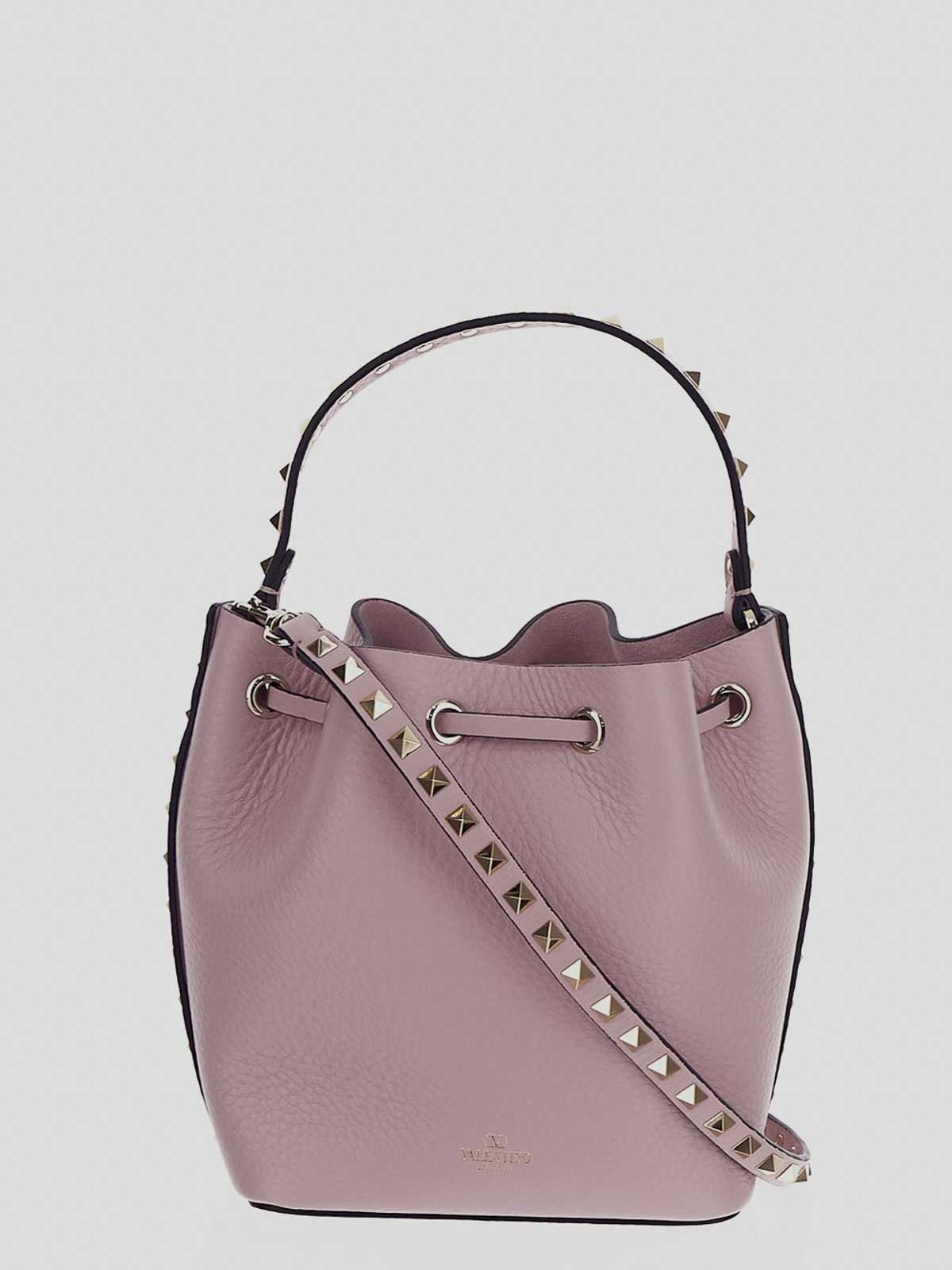 Shop Valentino Bucket Bag In Metallic