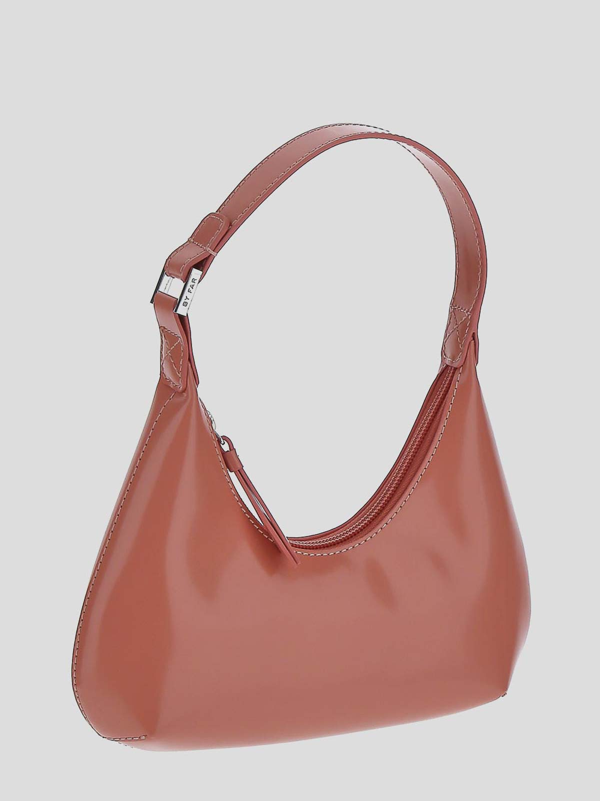 Shop By Far Salmon Bag In Leather With Zip In Beige