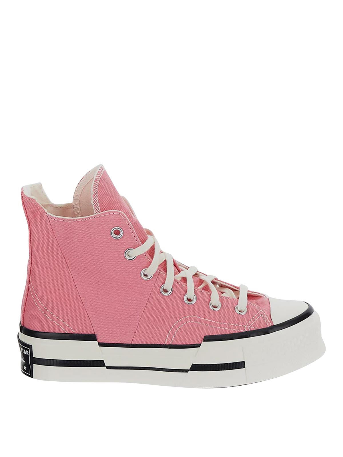 Shop Converse High-top Sneakers In Pink With Panel Design In Nude & Neutrals