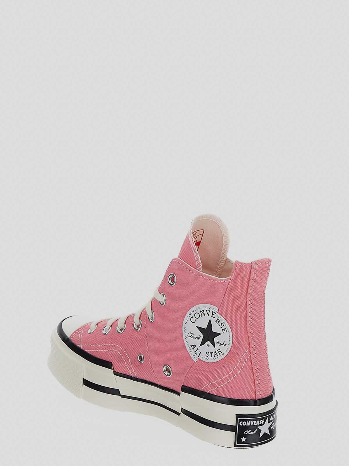 Shop Converse High-top Sneakers In Pink With Panel Design In Nude & Neutrals