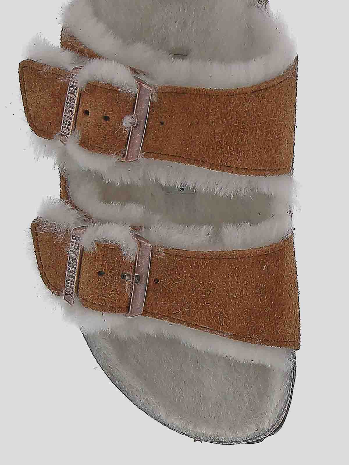 Shop Birkenstock Slippers In Mink In Brown