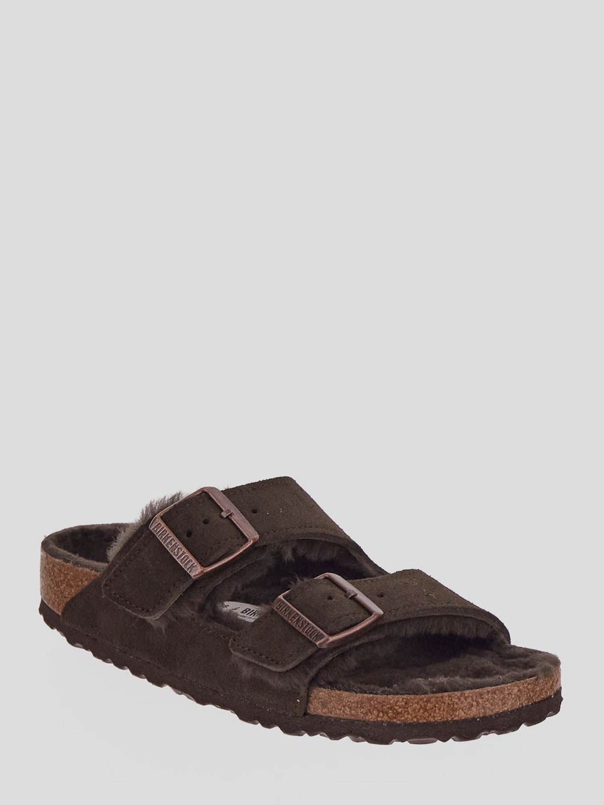 Shop Birkenstock Brown Slippers With Two Buckle Strap