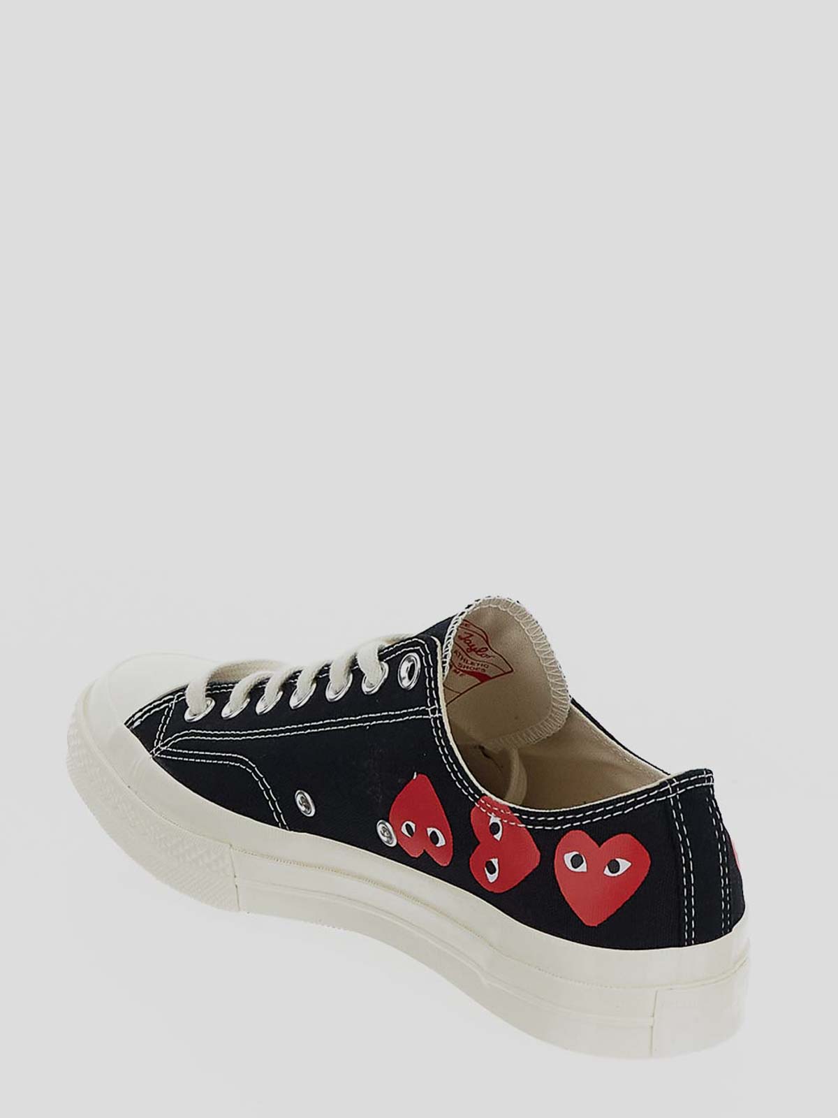 Shop Comme Des Garçons Play Low Top Sneakers In Black With Heart Print