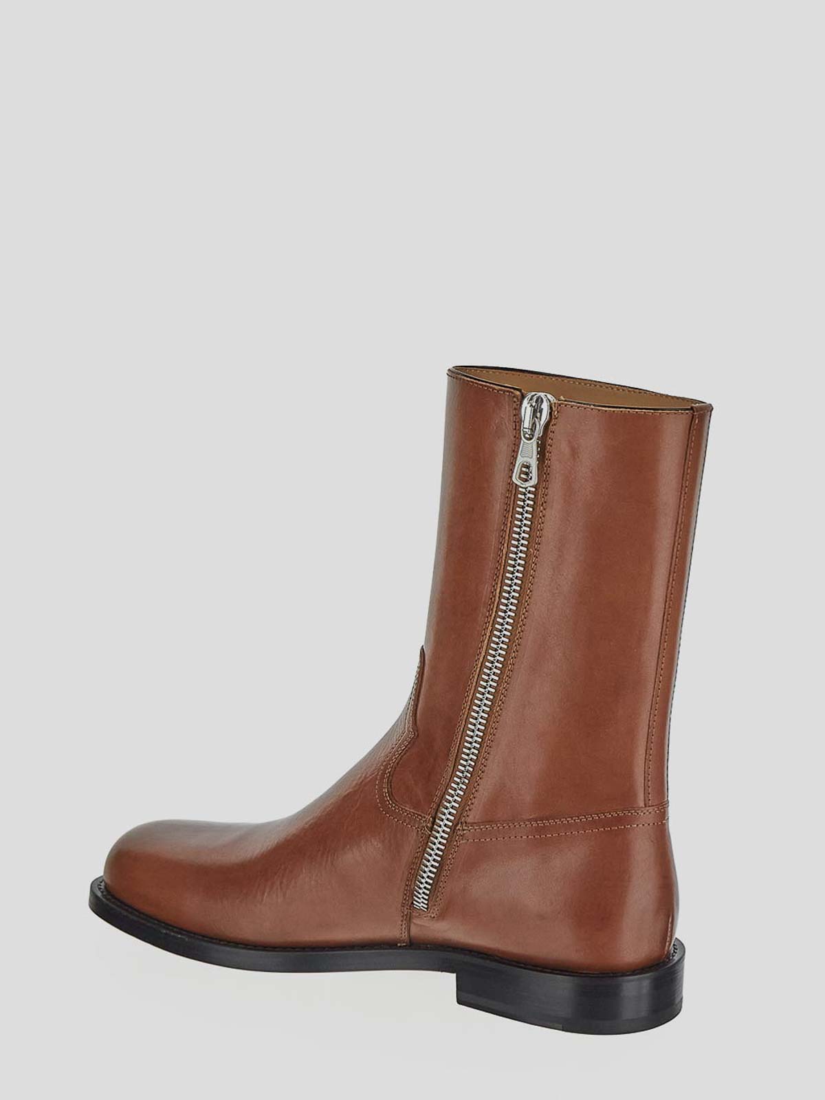 Shop Dries Van Noten Boots In Tan Smooth With Square Toe In Brown