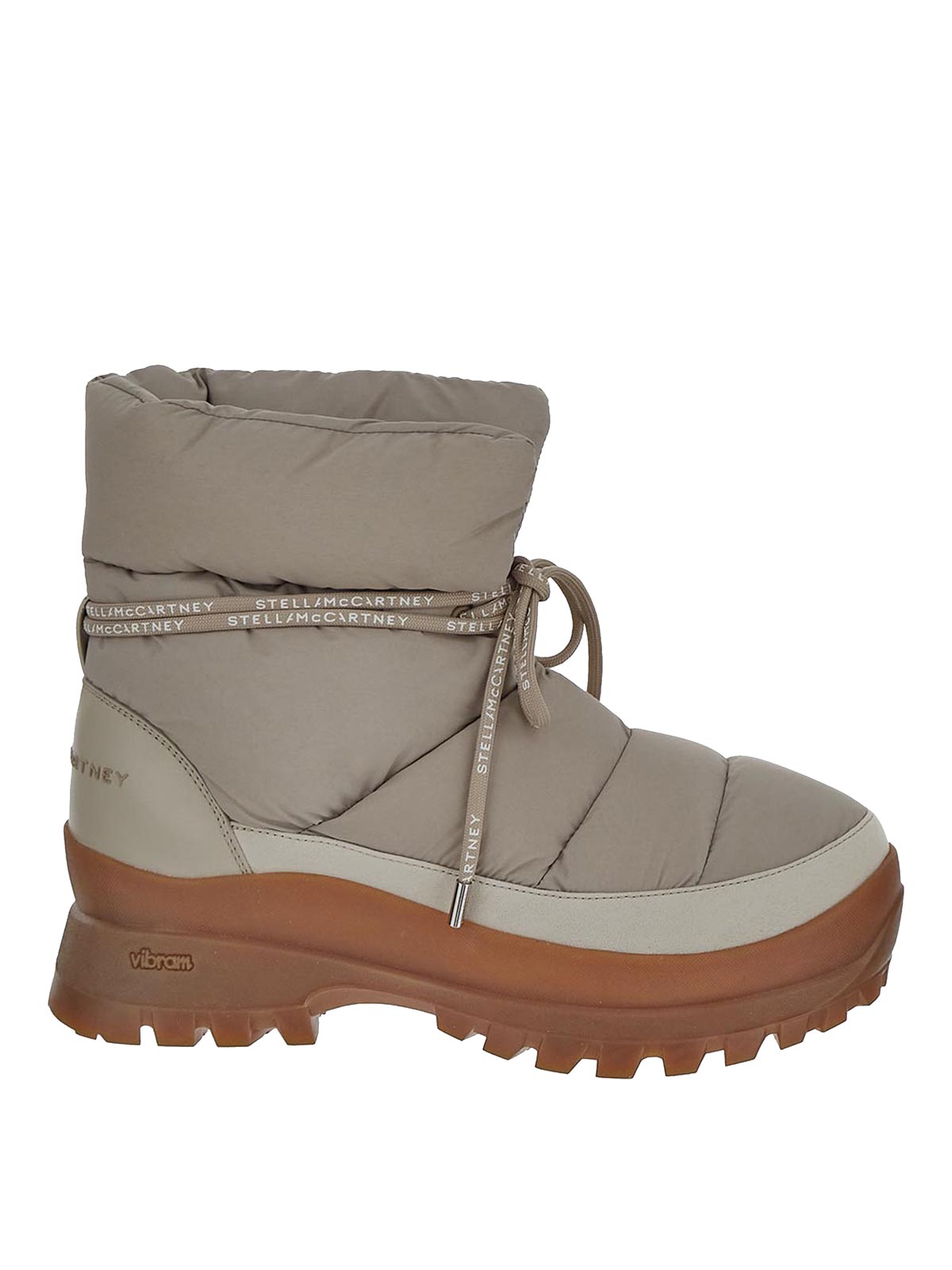 Shop Stella Mccartney Winter Boots In Beige With Branded Laces