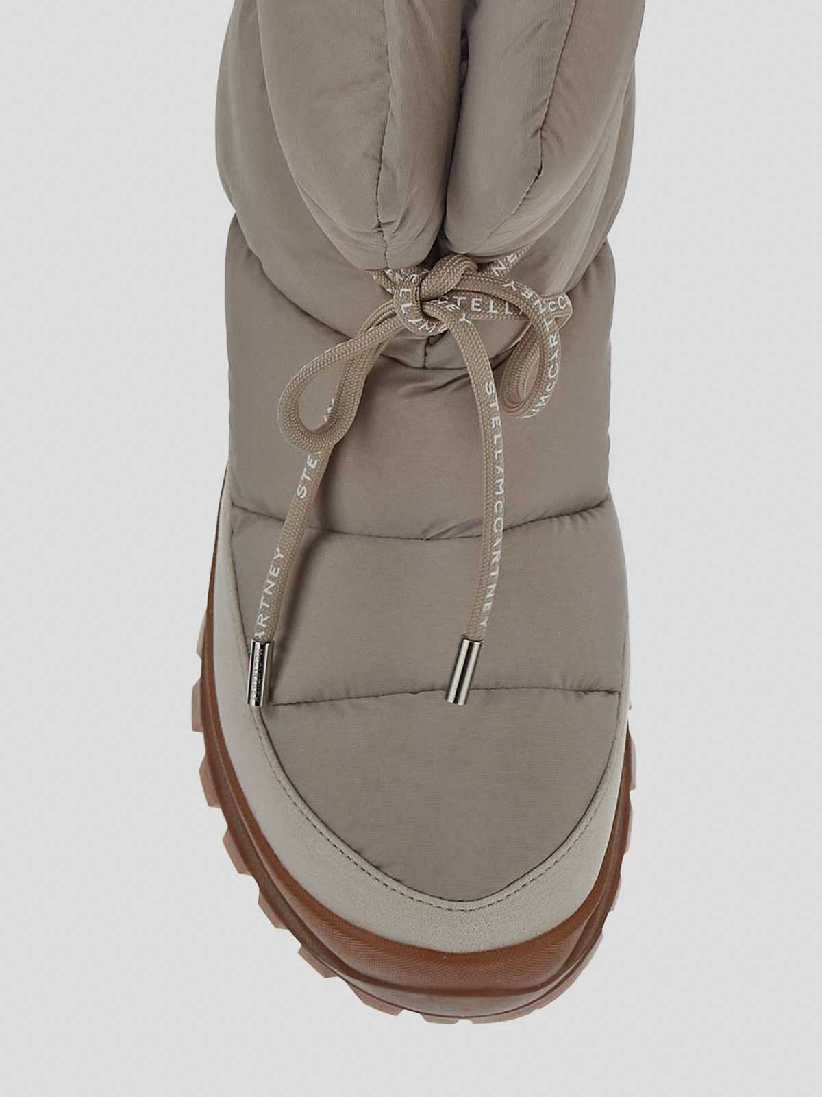 Shop Stella Mccartney Winter Boots In Beige With Branded Laces