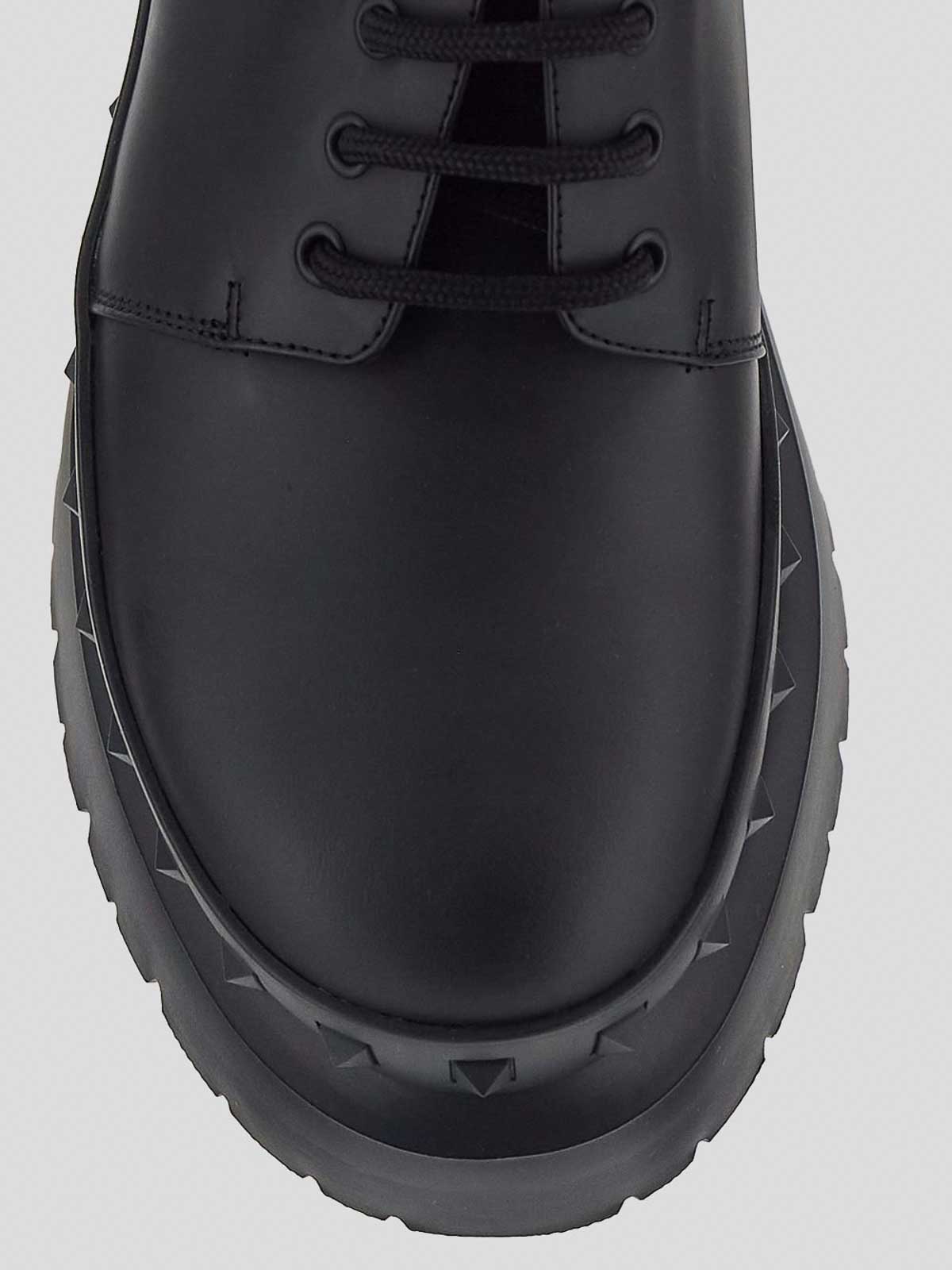 Shop Valentino Oxford Shoes In Black With Studded Trims