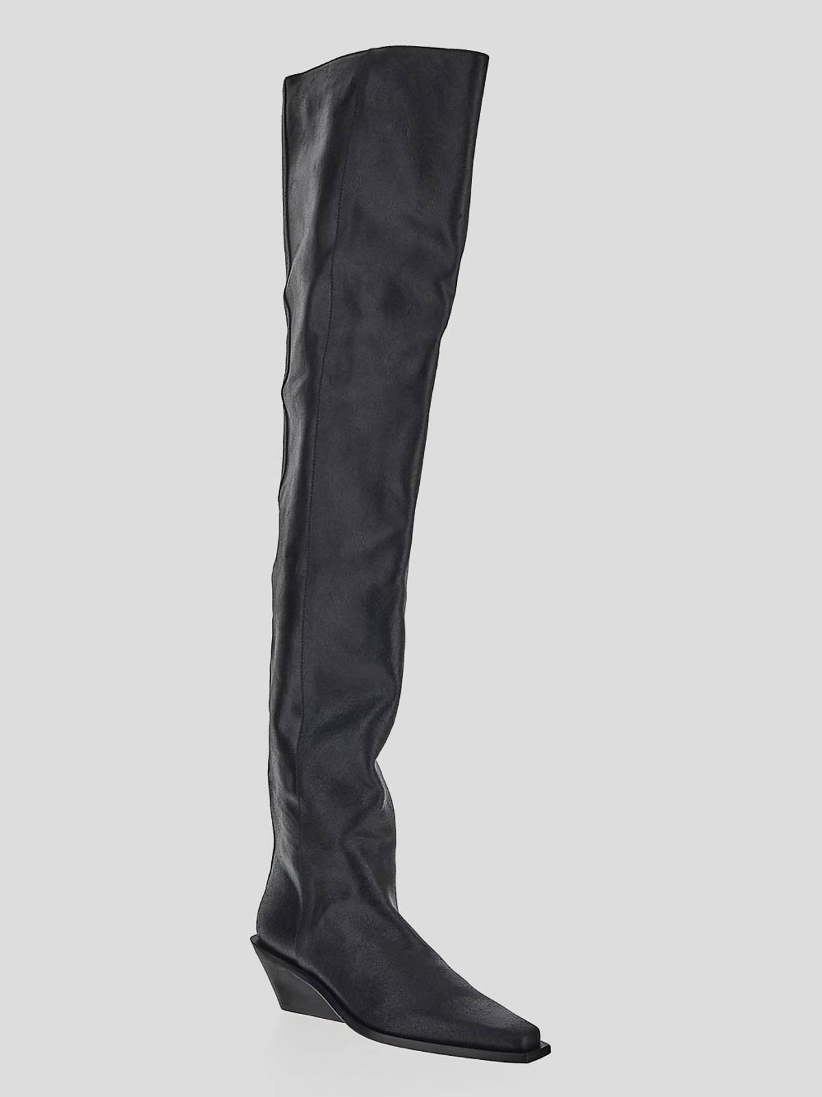 Shop Ann Demeulemeester Black Boot With Squared Toe