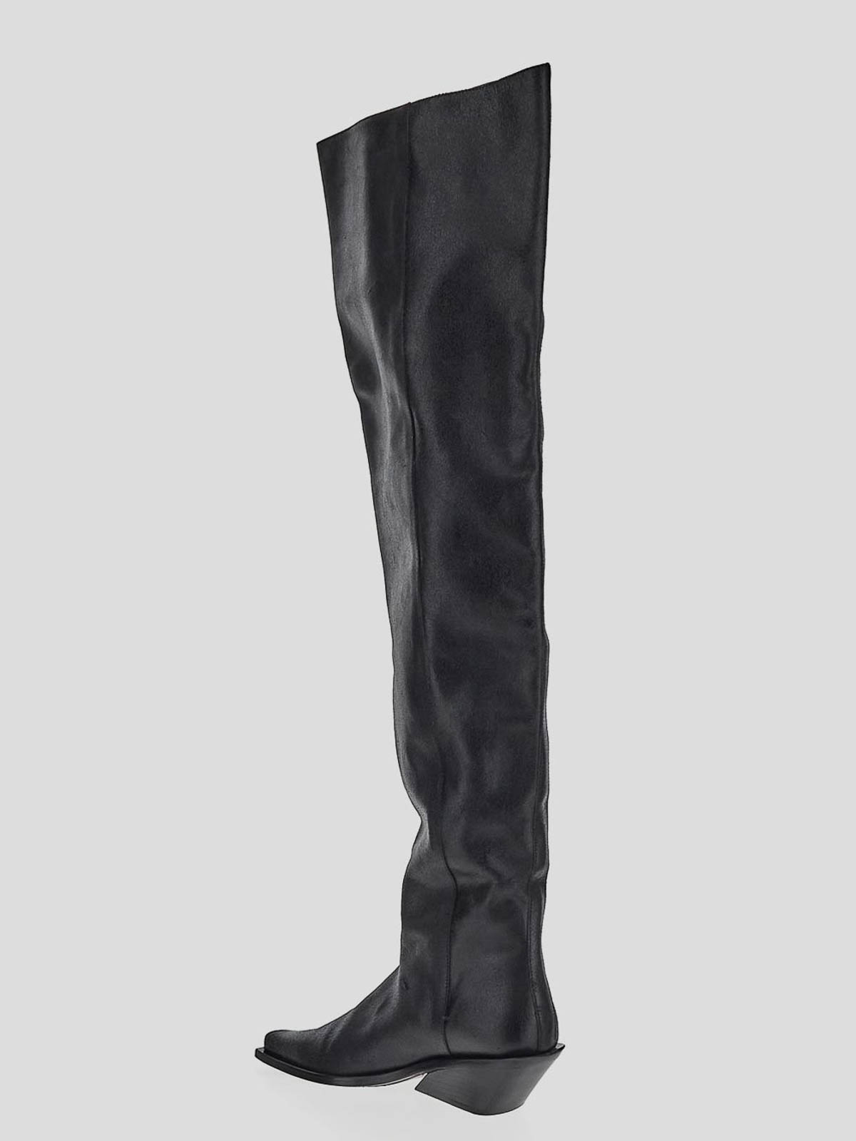 Shop Ann Demeulemeester Black Boot With Squared Toe