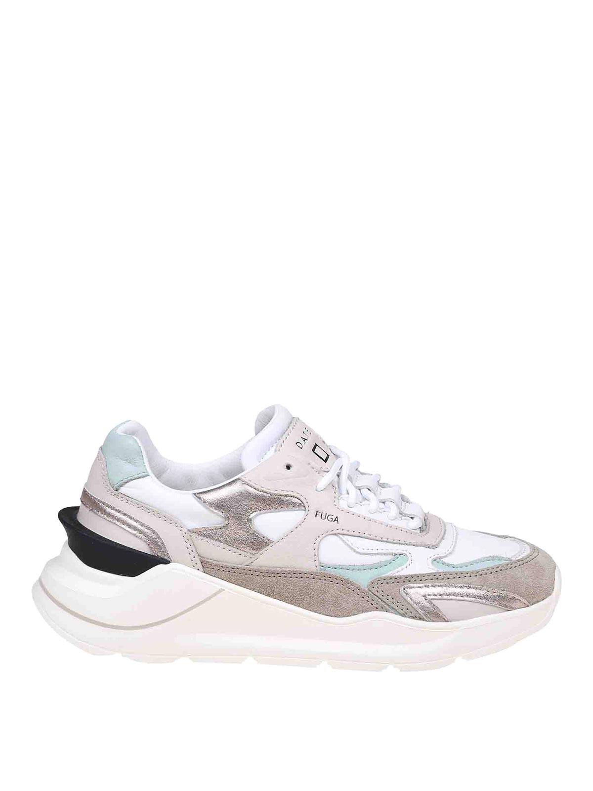 Shop Date Leather Sneakers In Crema