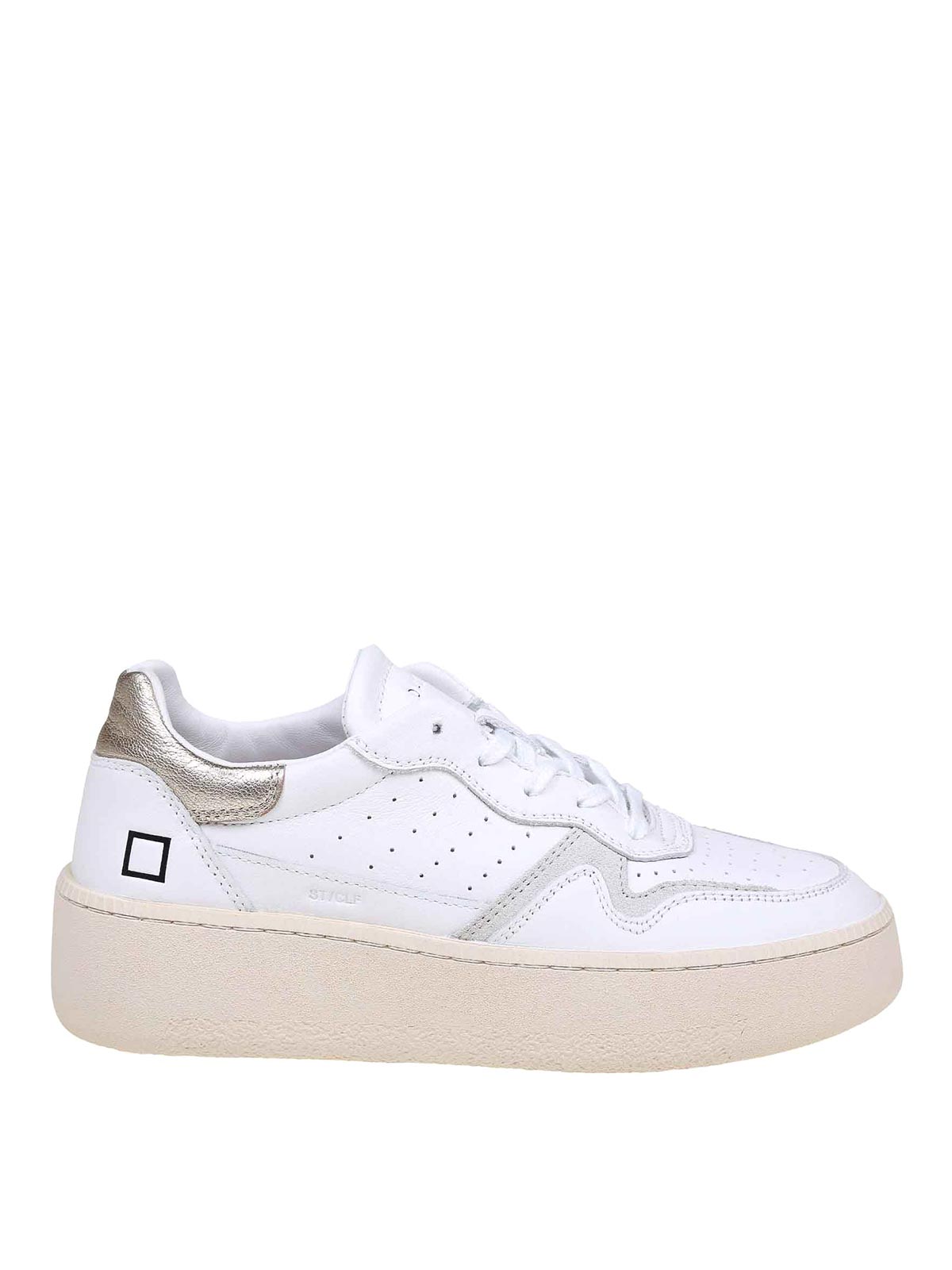 Shop Date Leather Sneakers In Plata