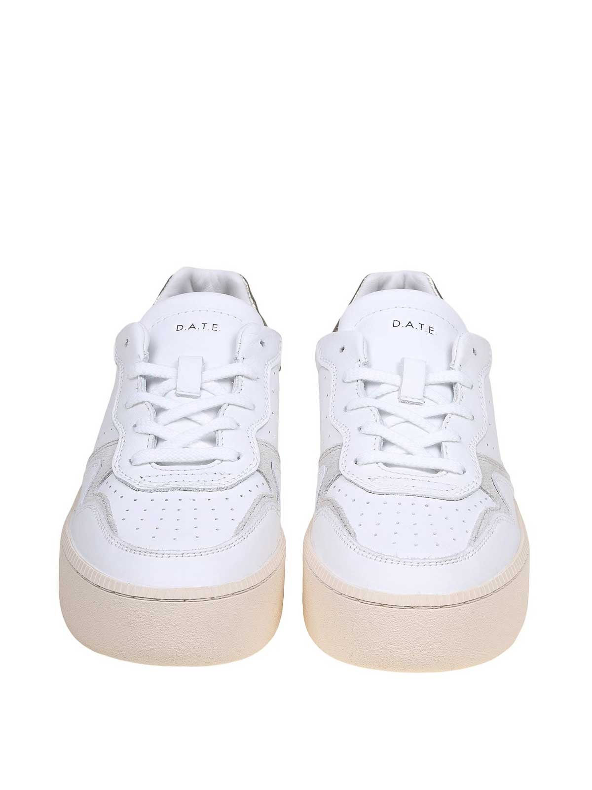 Shop Date Leather Sneakers In Plata