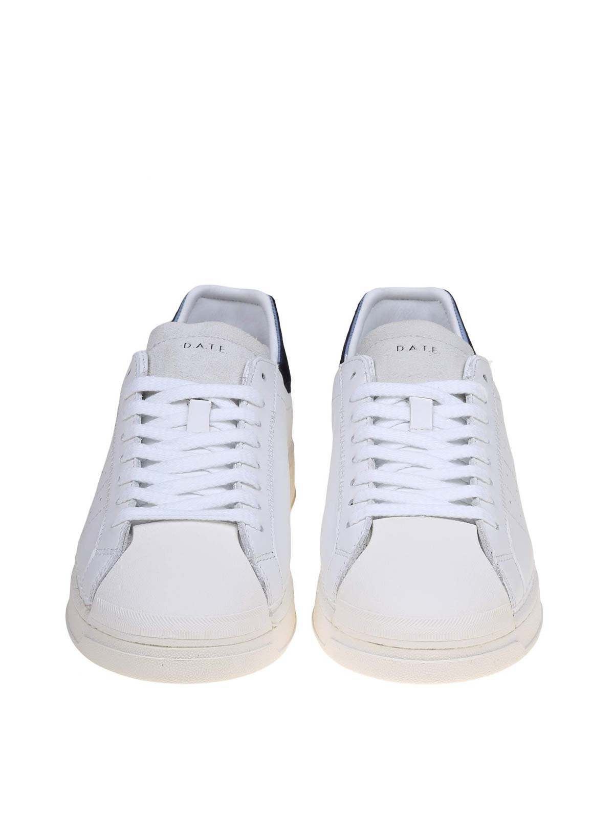 Shop Date Leather Sneakers In Blanco