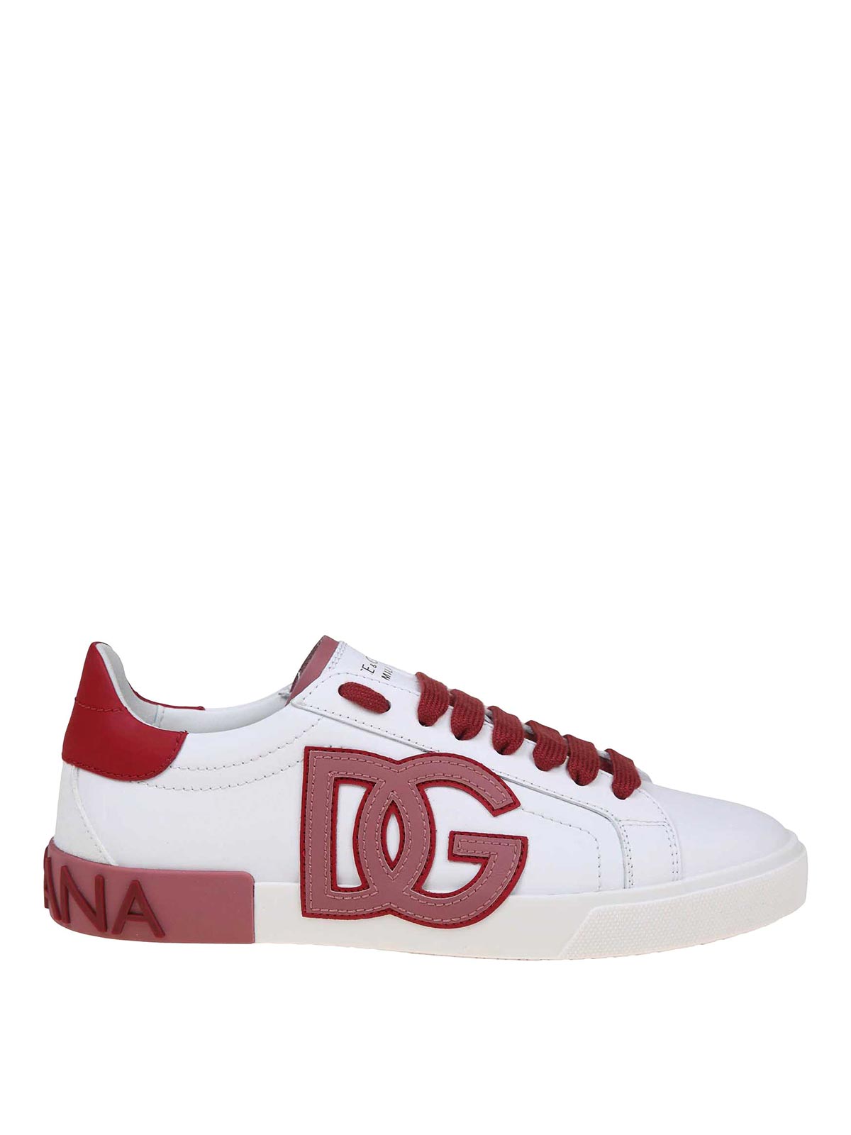 Shop Dolce & Gabbana Leather Sneakers In Blanco
