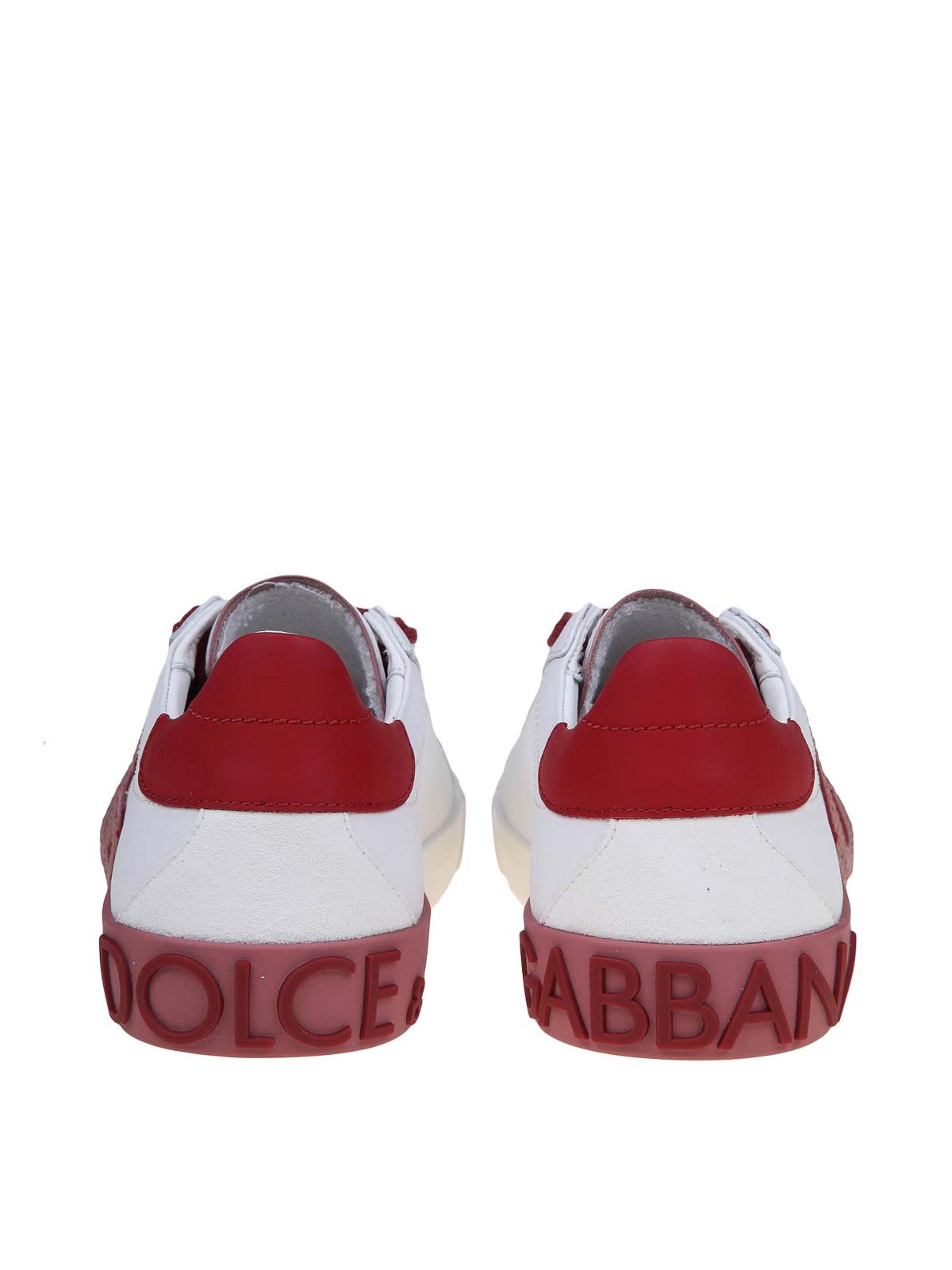 Shop Dolce & Gabbana Leather Sneakers In Blanco
