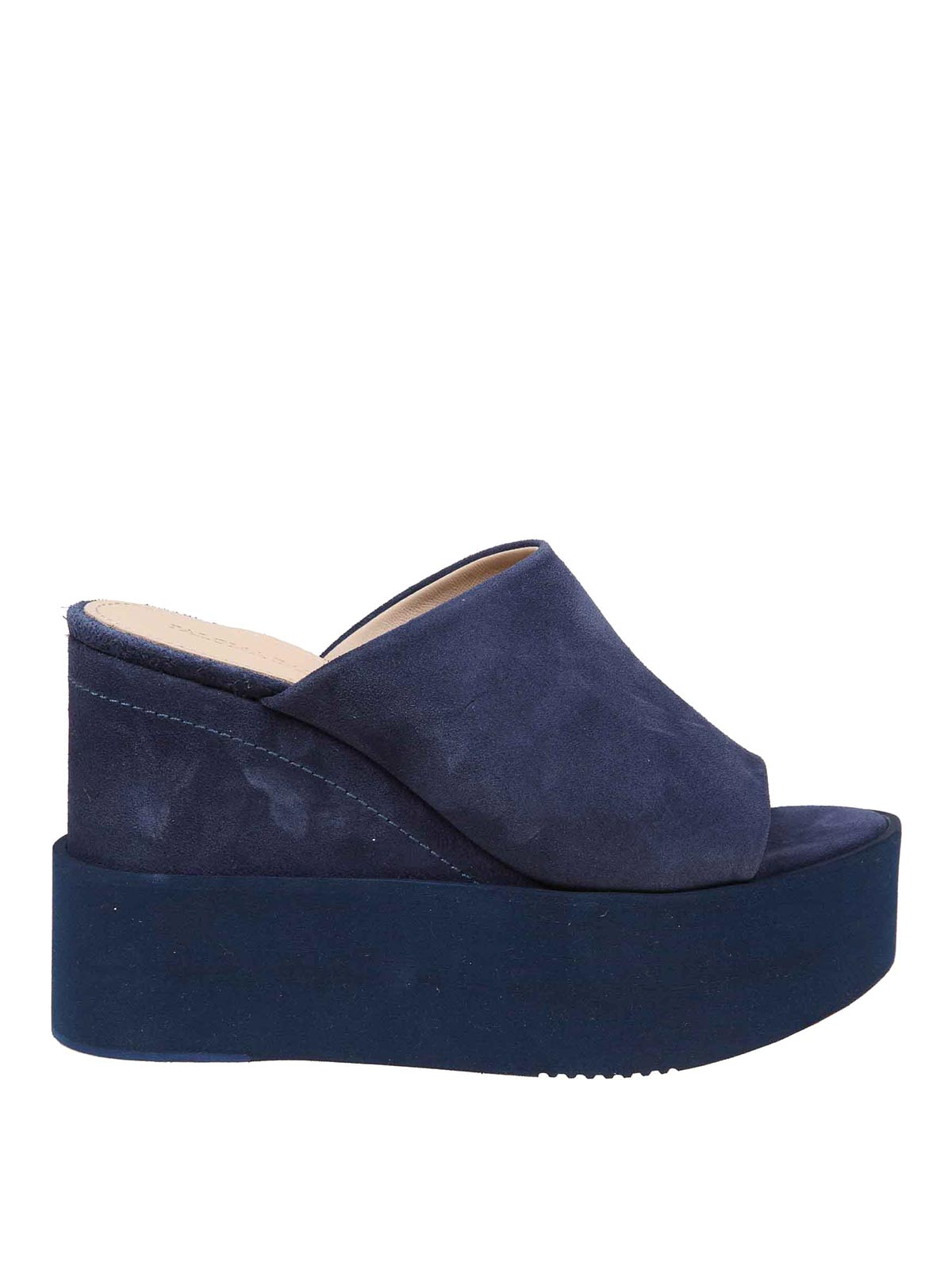 Shop Paloma Barceló Suede Mules In Lavado Oscuro