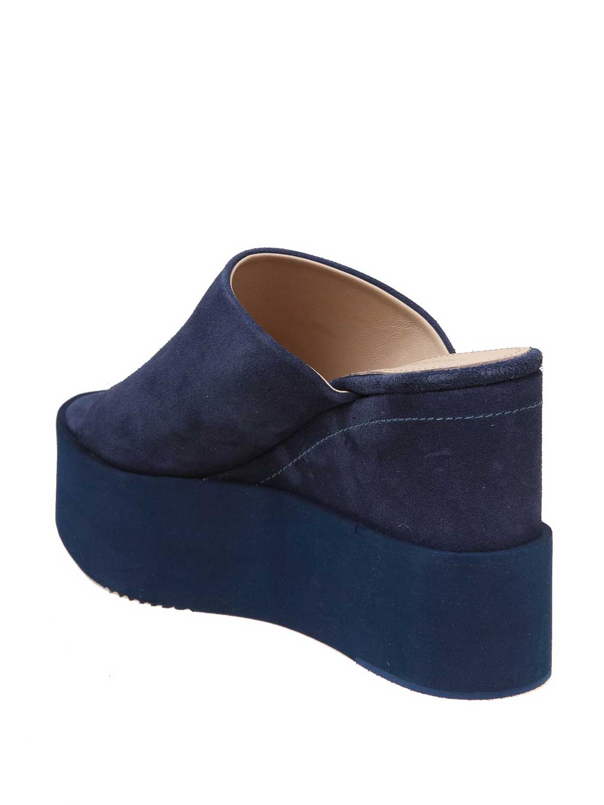 Shop Paloma Barceló Suede Mules In Lavado Oscuro
