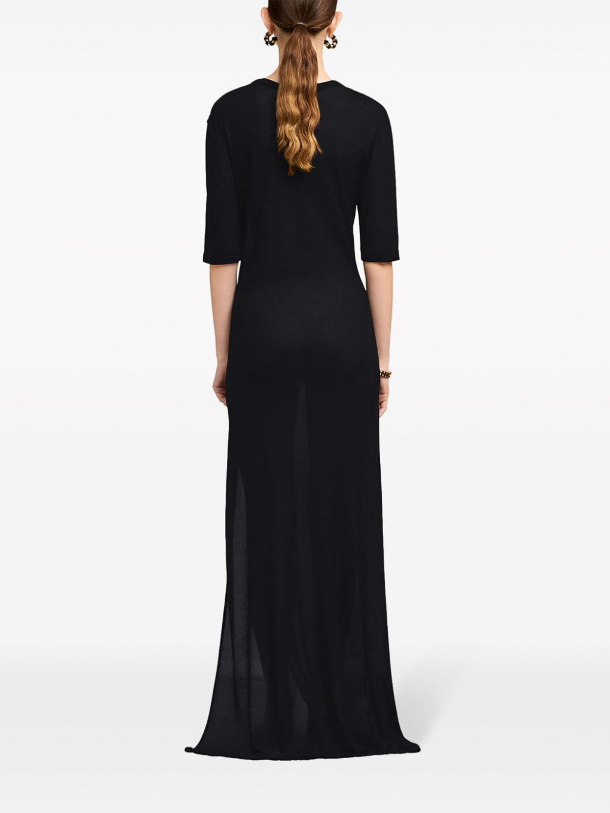 Shop Ami Alexandre Mattiussi Lyocell Maxi Dress In Black