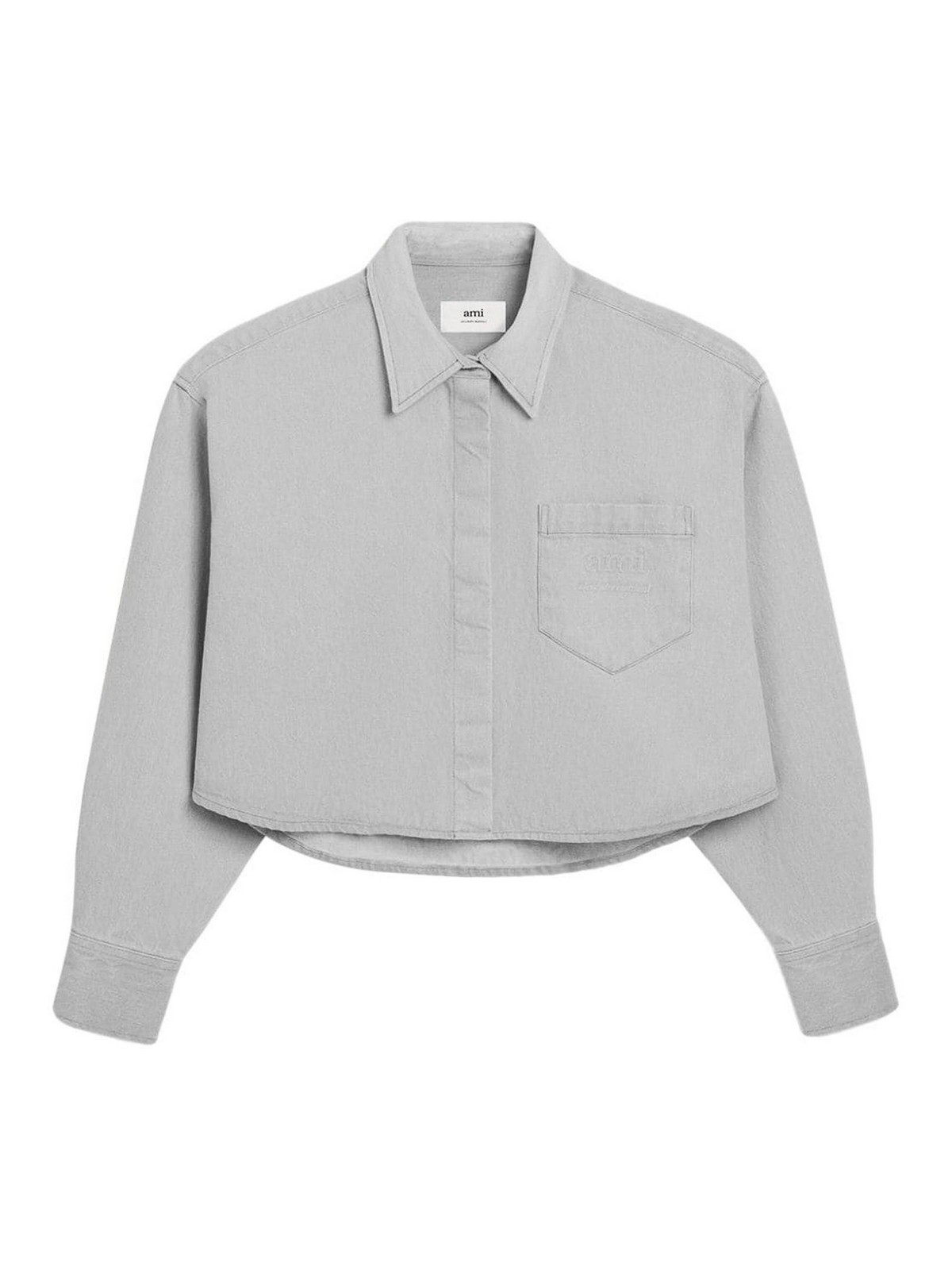 Shop Ami Alexandre Mattiussi Camisa - Gris Claro In Light Grey