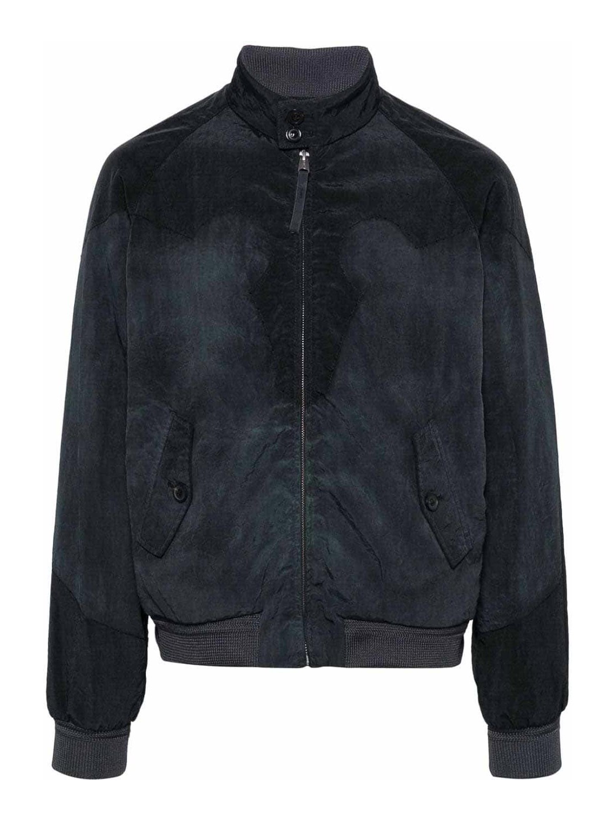 Maison Margiela Crinkled Zip-up Jacket In Black