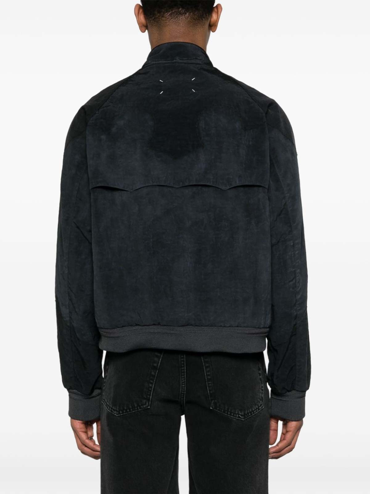 Maison Margiela Crinkled Zip-Up Jacket - Black