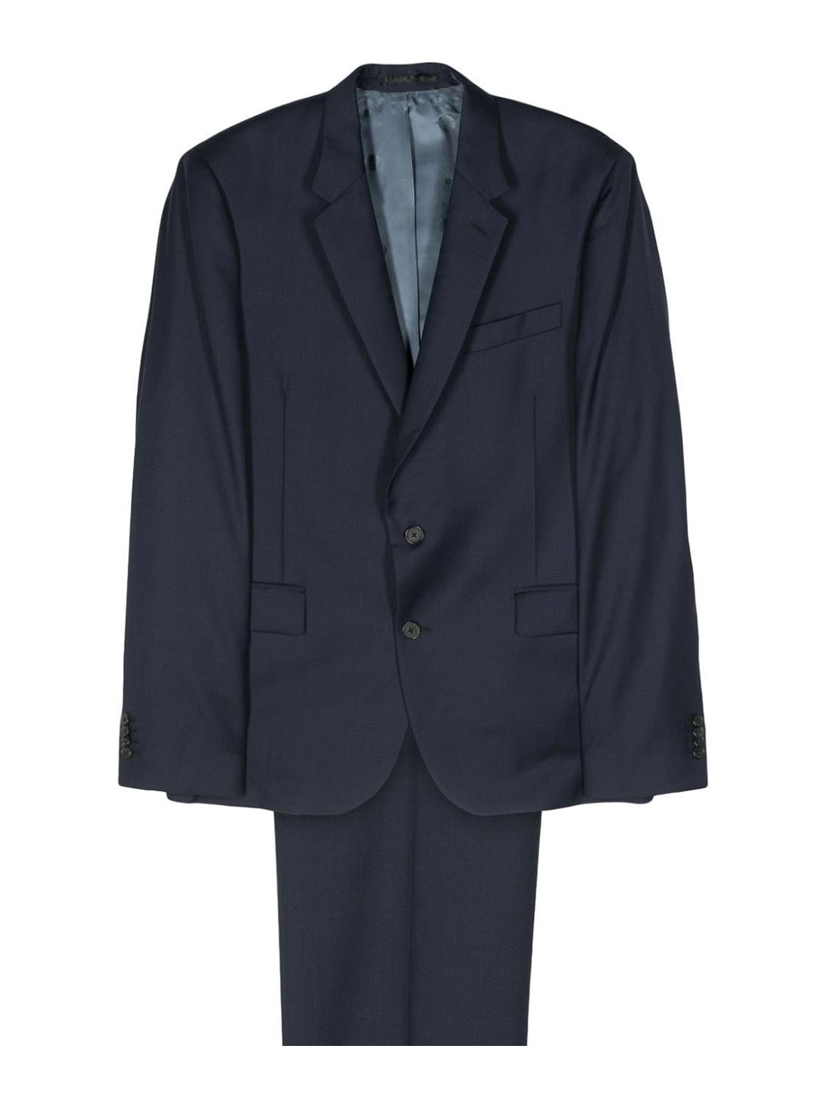 Shop Paul Smith Single-breasted Wool Suit In Dark Blue