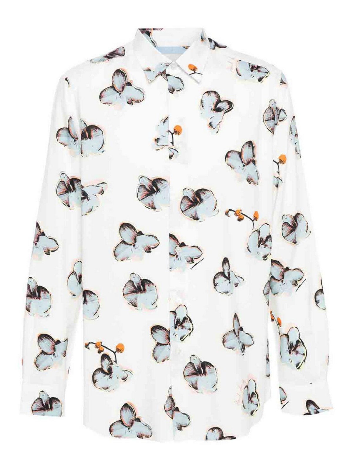 Paul Smith Orchid-print Shirt In White