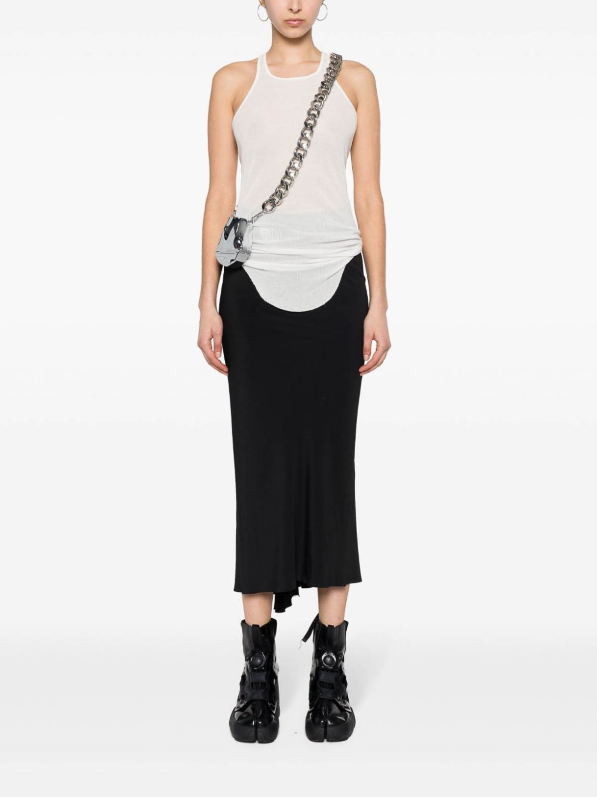 Shop Rick Owens Fine-ribbed Tank Top In White