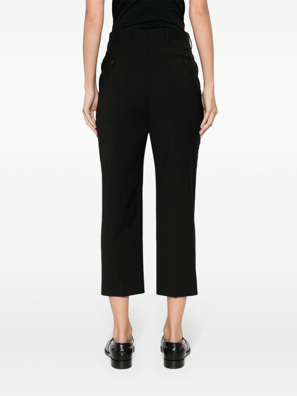 Shop Rick Owens Pressed-creased Tapered Trousers In Black