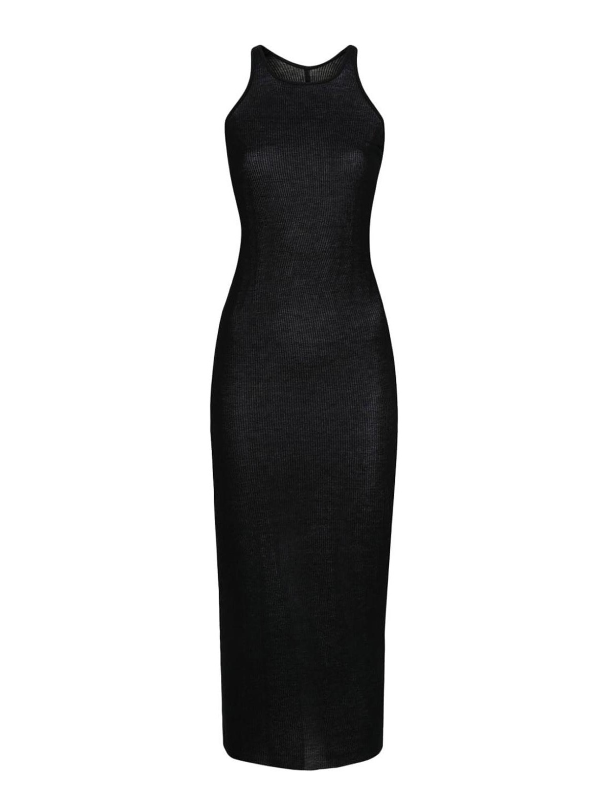 Shop Rick Owens Ribbed Sleeveless Dress In Black