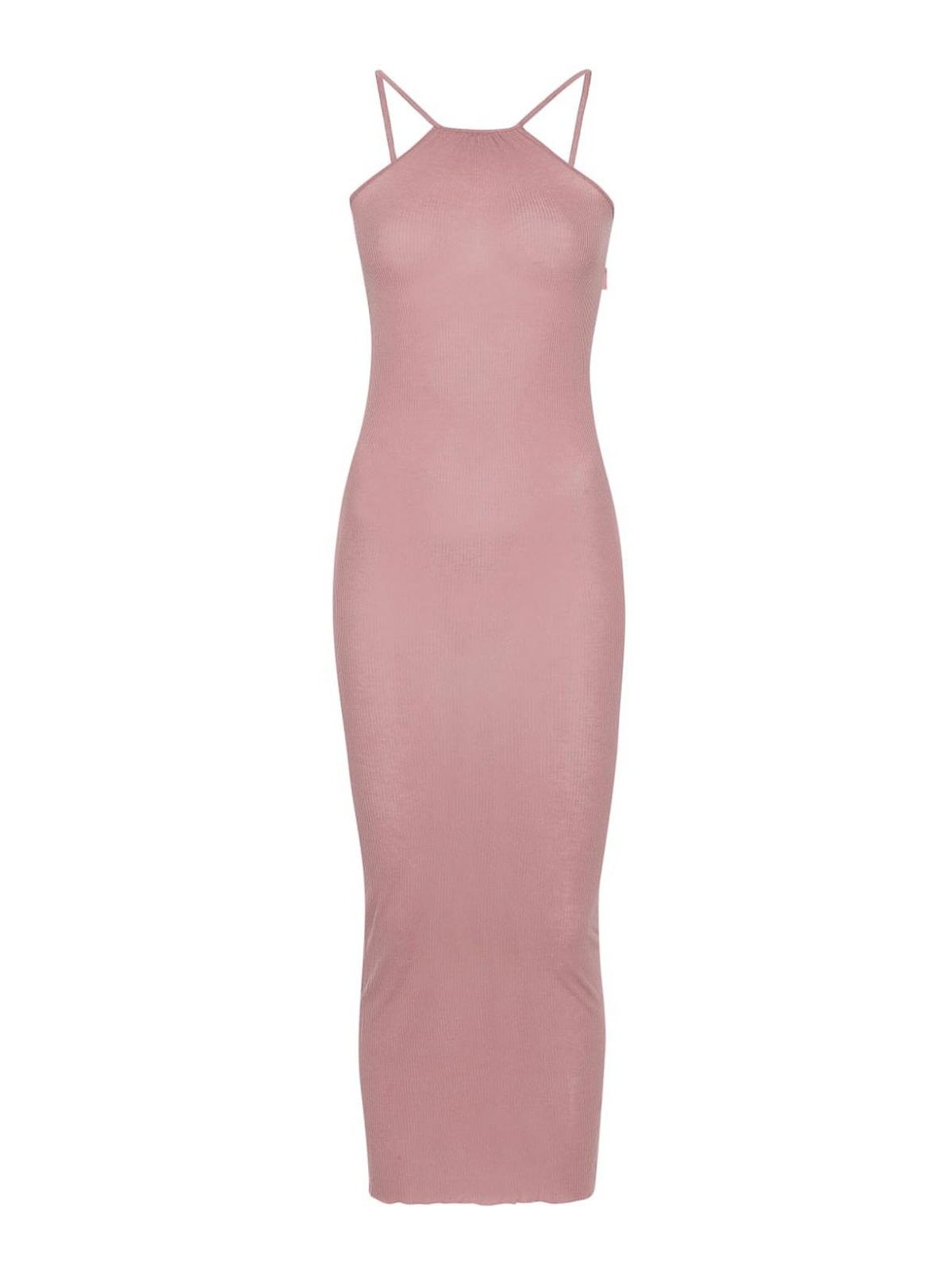 Rick Owens Skorpio Ribbed Maxi Dress In Pink