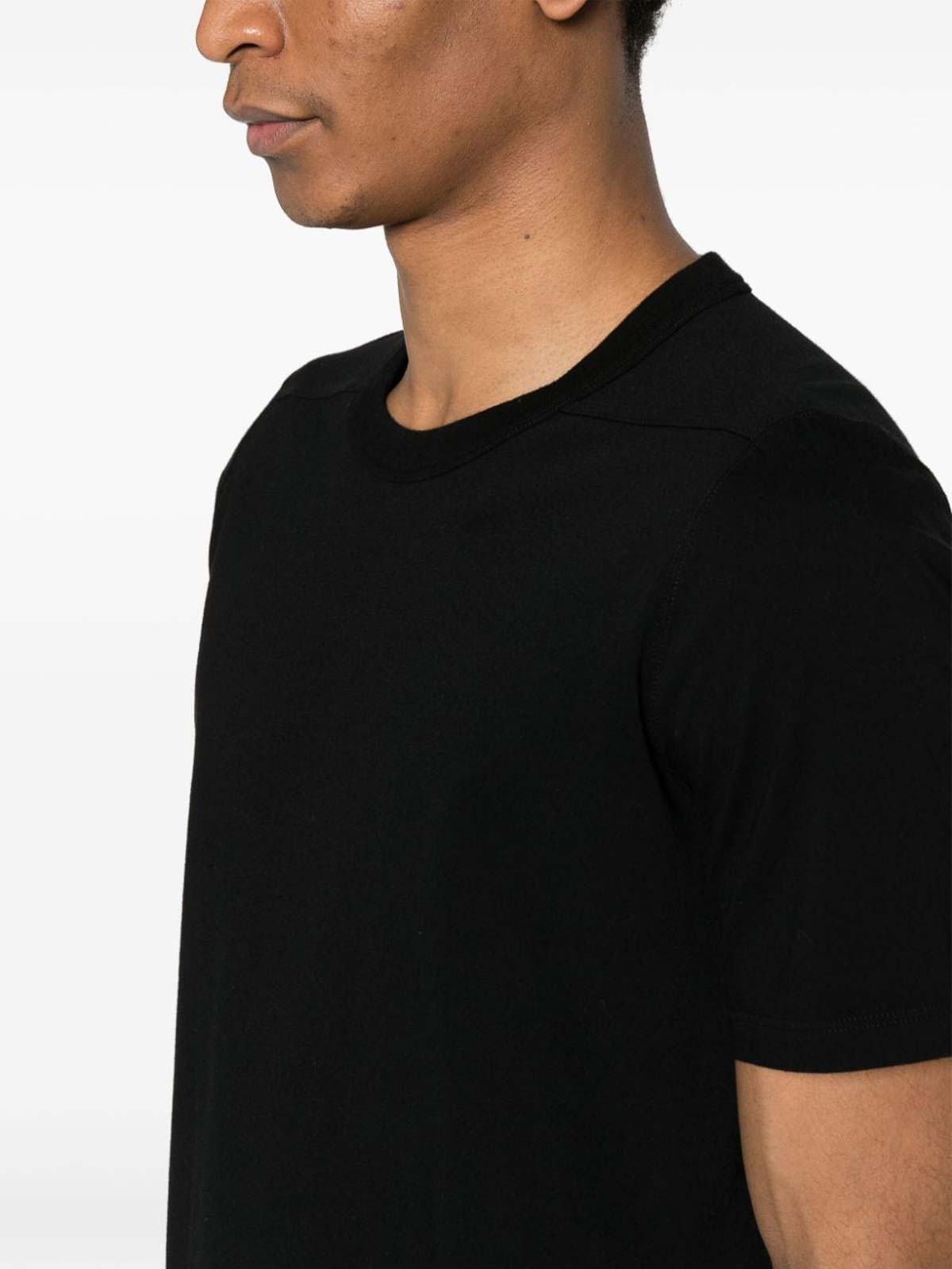 Shop Rick Owens Panelled Cotton T-shirt In Black