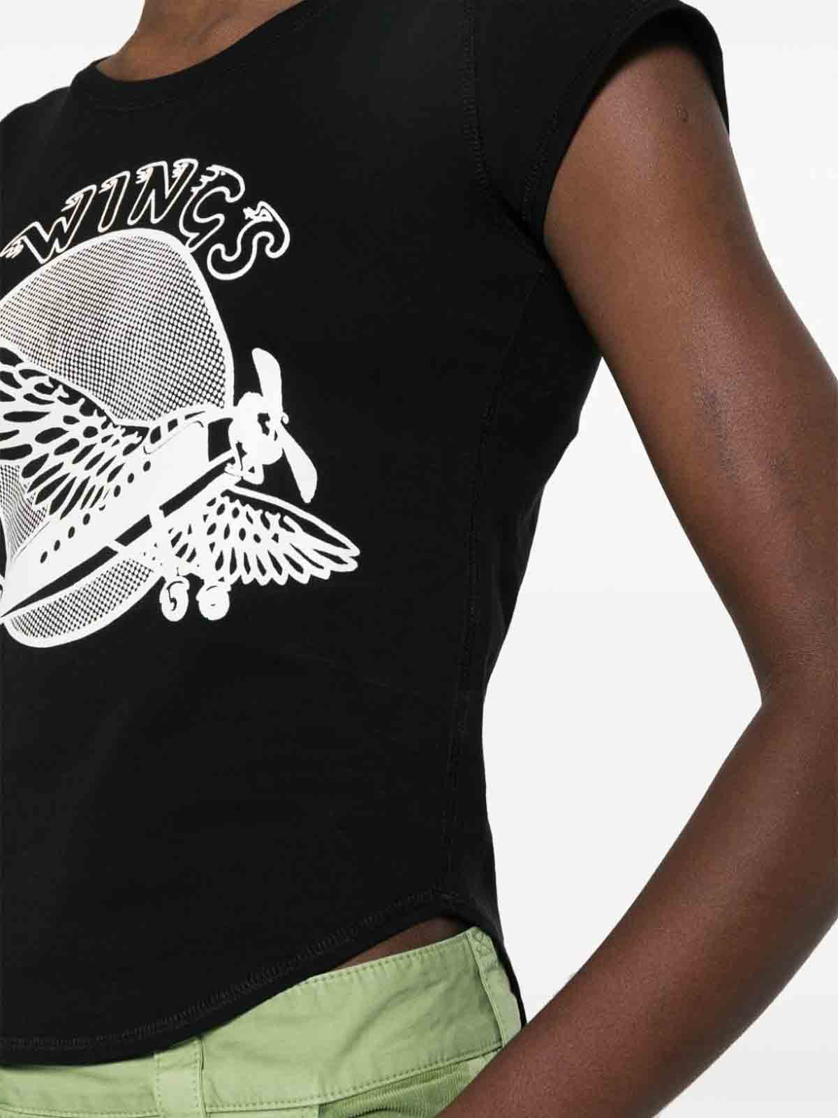 Shop Stella Mccartney Graphic-print Cotton T-shirt In Black