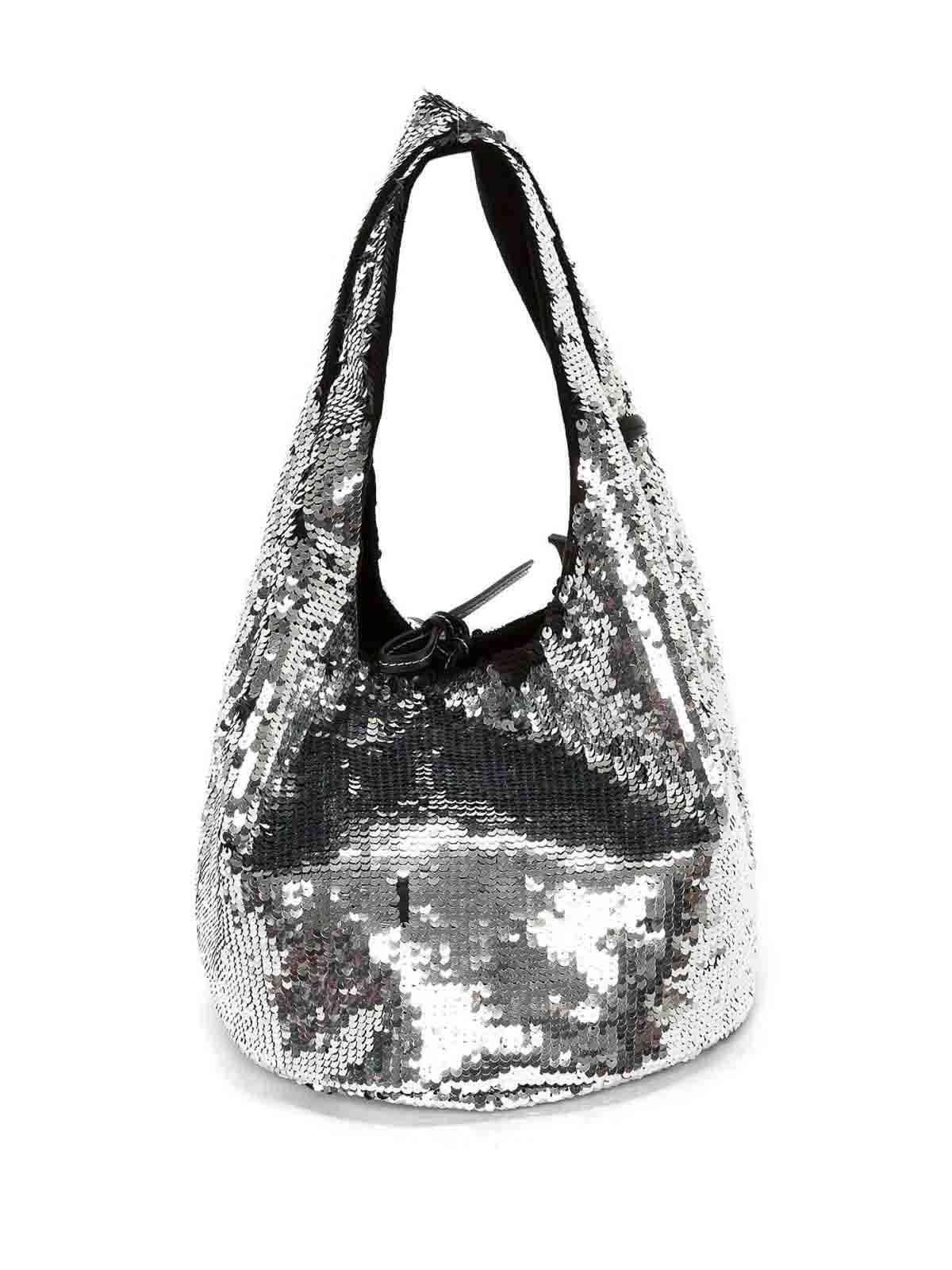 Shop Jw Anderson Mini Sequin Shopper Bag In Silver