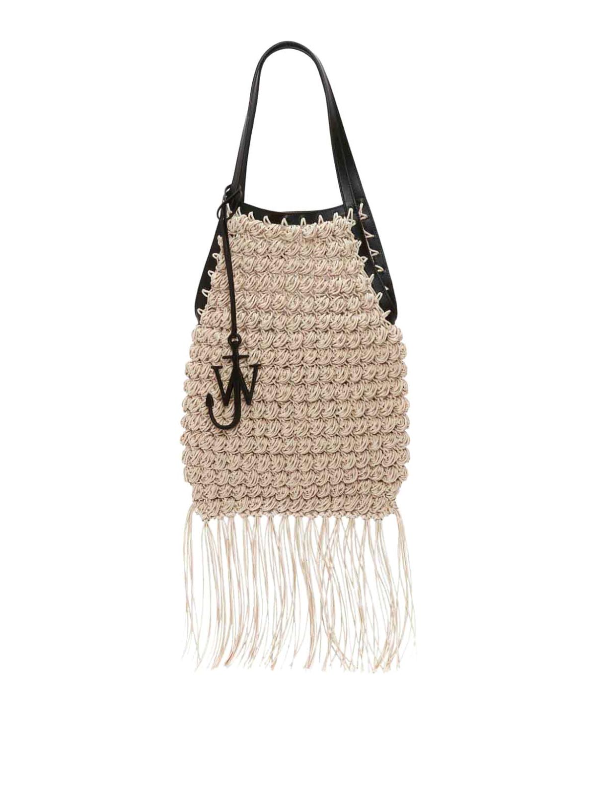 Jw Anderson Popcorn-knit Tote Bag In Neutral