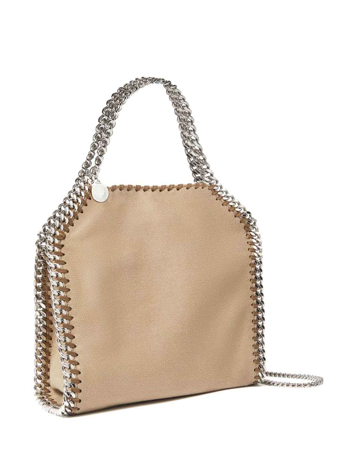 Shop Stella Mccartney Mini Falabella Tote Bag In Beige