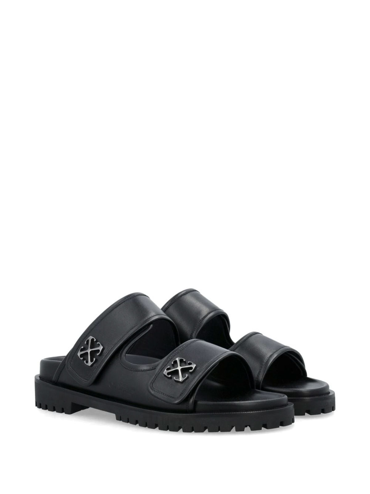 Shop Off-white Arrows-motif Leather Sandals In Black