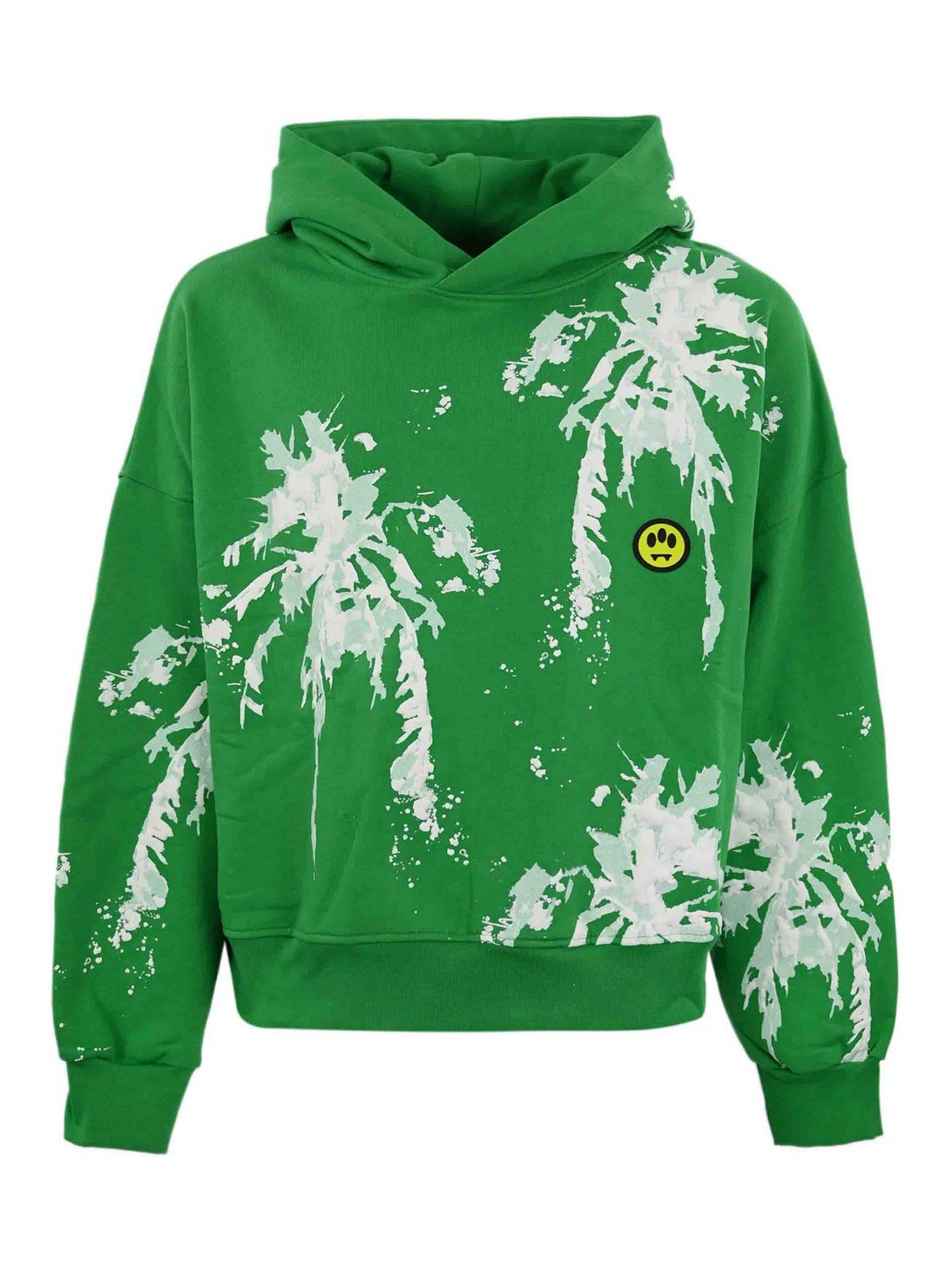 Shop Barrow Sweatshirt With Palm Tree Print In Green